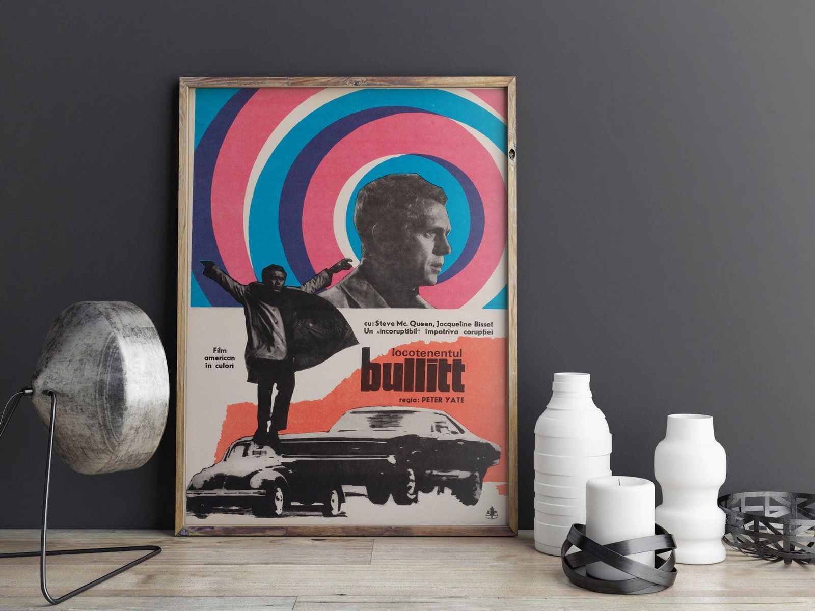 Bullitt 1968 Romanian Film Poster photo furniture