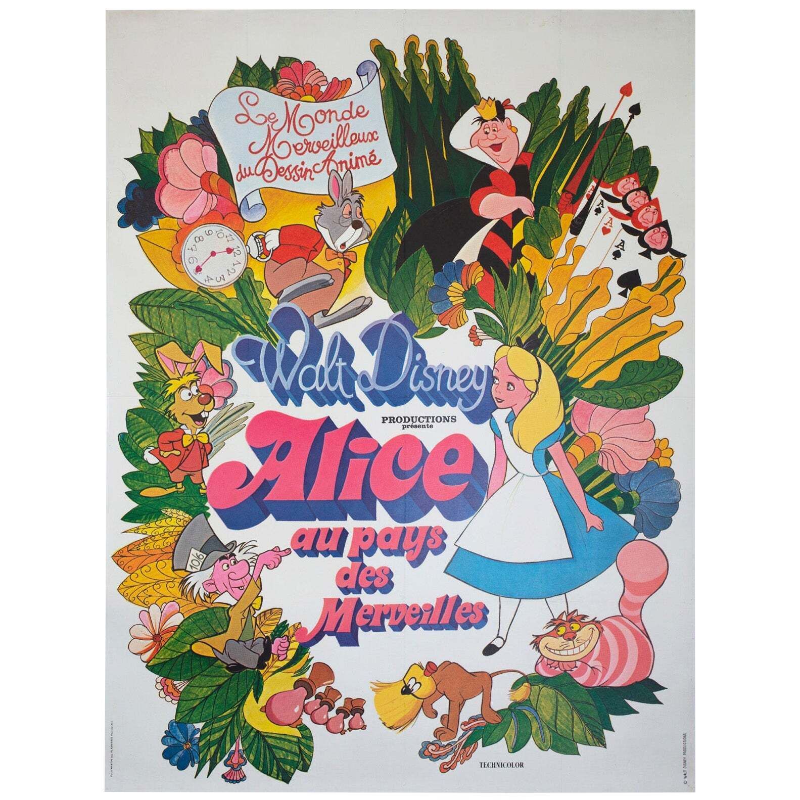Alice In Wonderland R1970s French Grande Film Poster
