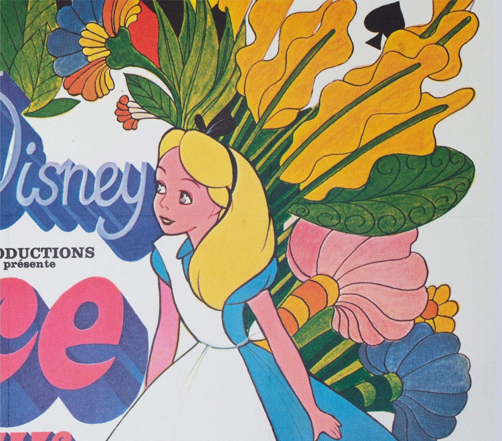 Affiche de cinéma française Grande, Alice au pays des merveilles, réédition années 1970 photo vinterior