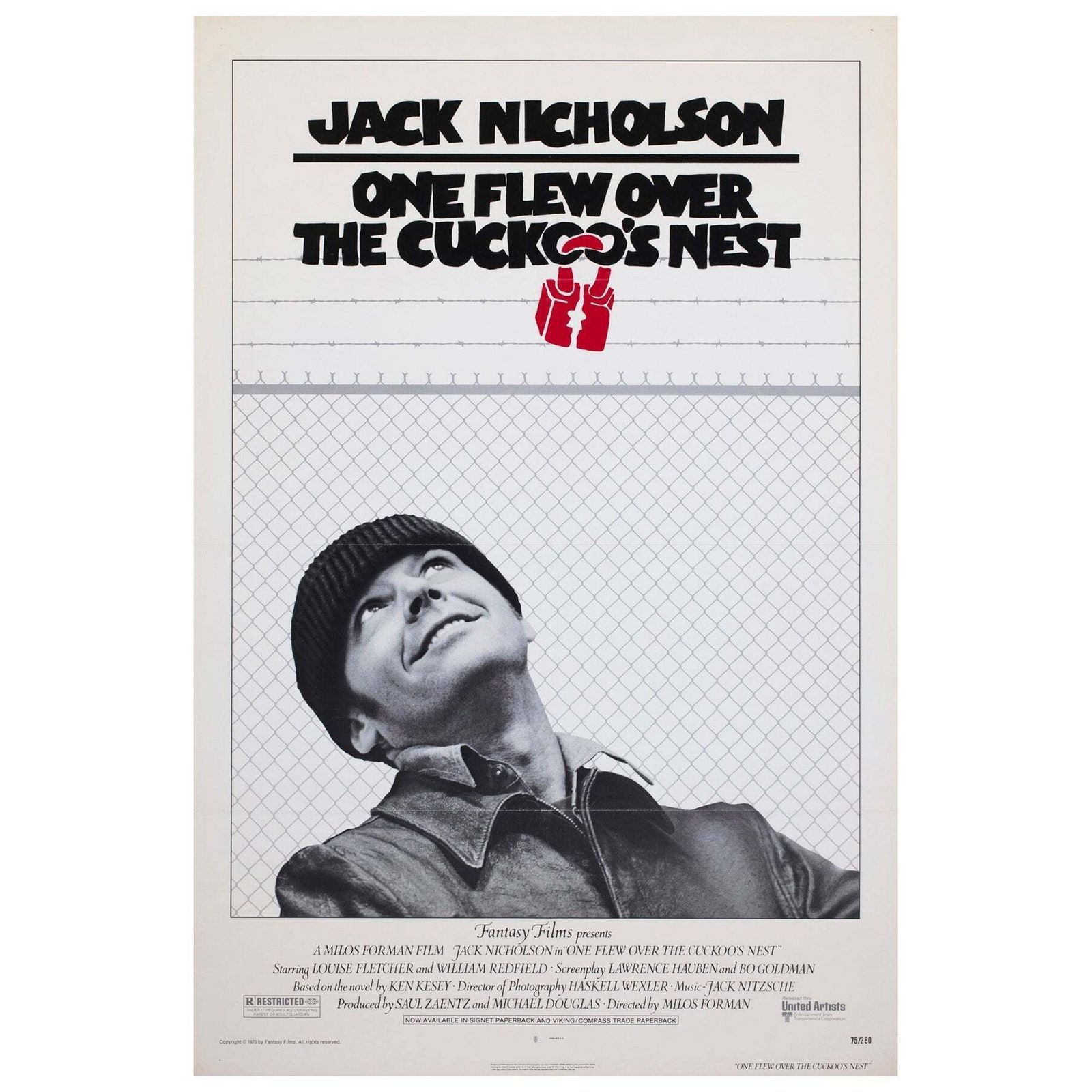 One Flew Over The Cuckoo's Nest 1975 Us 1 Sheet Pre Awards Film Poster
