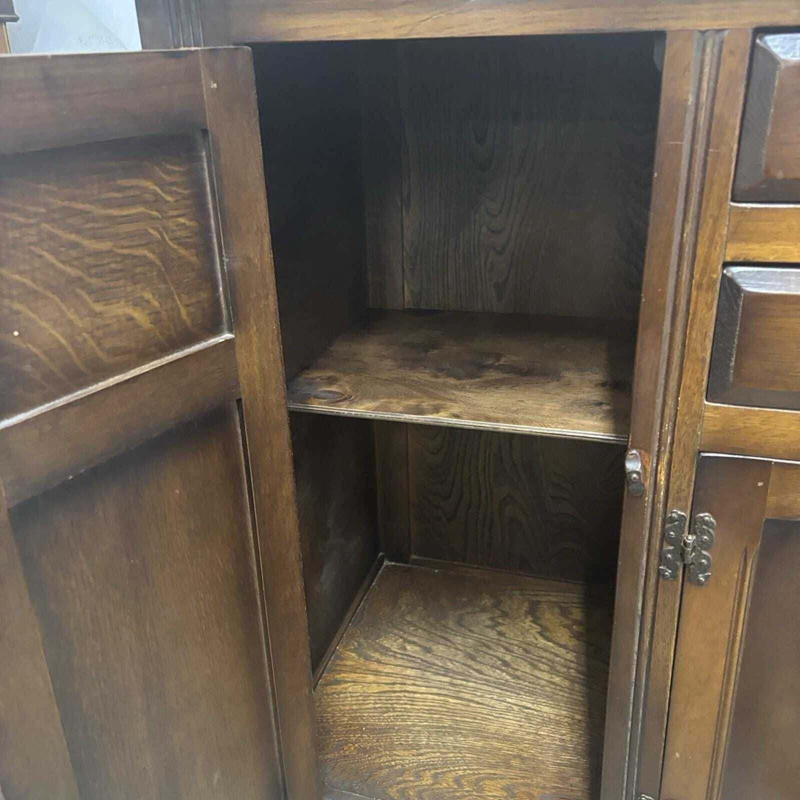 Vintage Wooden Sideboard Cabinet With Drawers & Cupboards – Traditional Storage photo furniture