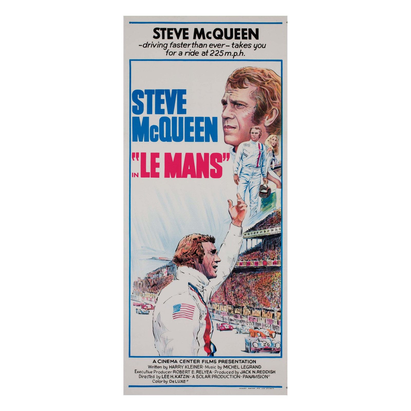 Le Mans 1971 Australian Daybill Film Poster, Steve Mcqueen