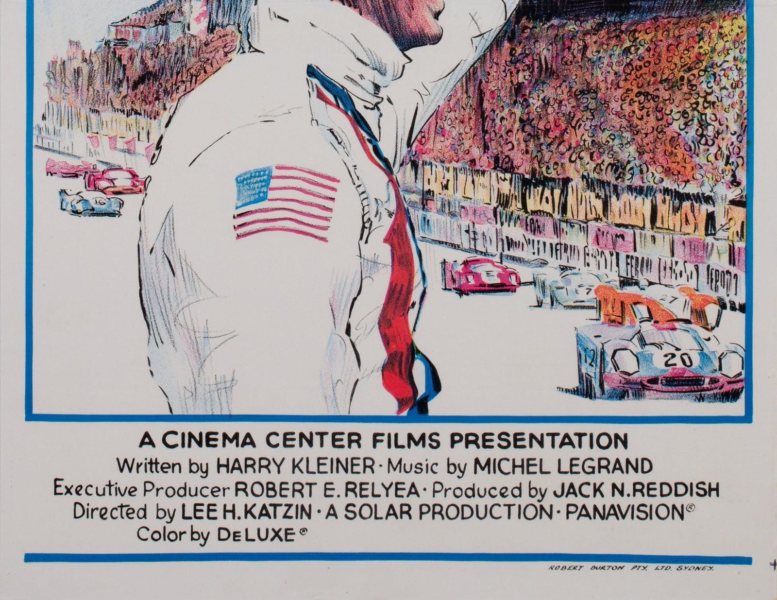 Affiche de cinéma australienne Daybill Le Mans 1971, Steve McQueen photo 1300.0