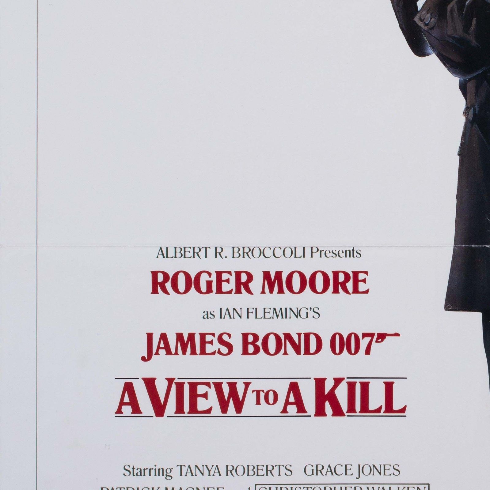 Affiche de cinéma US 1 Sheet advance, style blanc, A View to a Kill, 1985, Bond photo 662.0