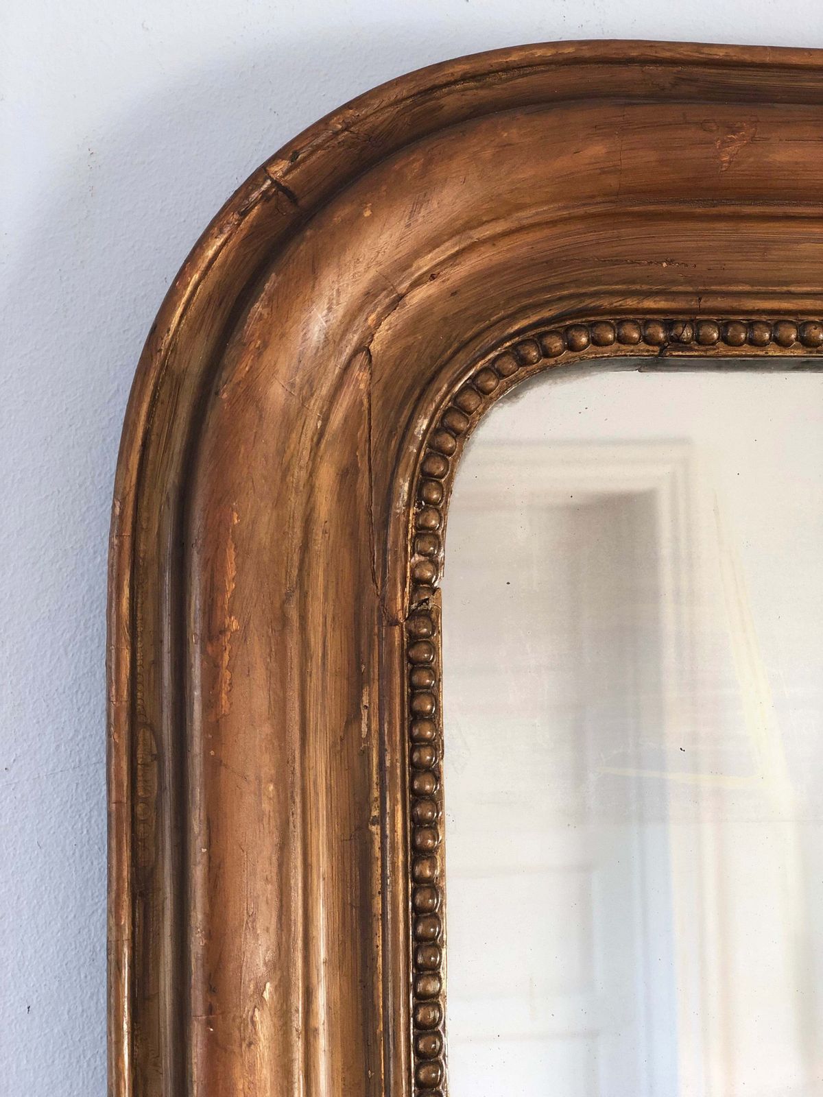 Large Antique French Louis Philippe Giltwood Mirror – Late 19th Century photo furniture