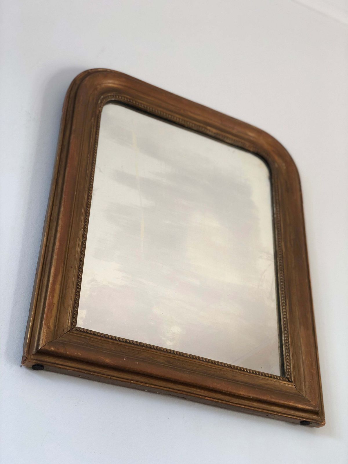 Large Antique French Louis Philippe Giltwood Mirror – Late 19th Century photo vintage