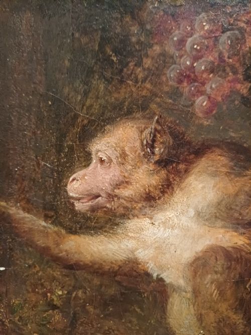photo for sale George Lance   Oil Painting Of A Monkey.