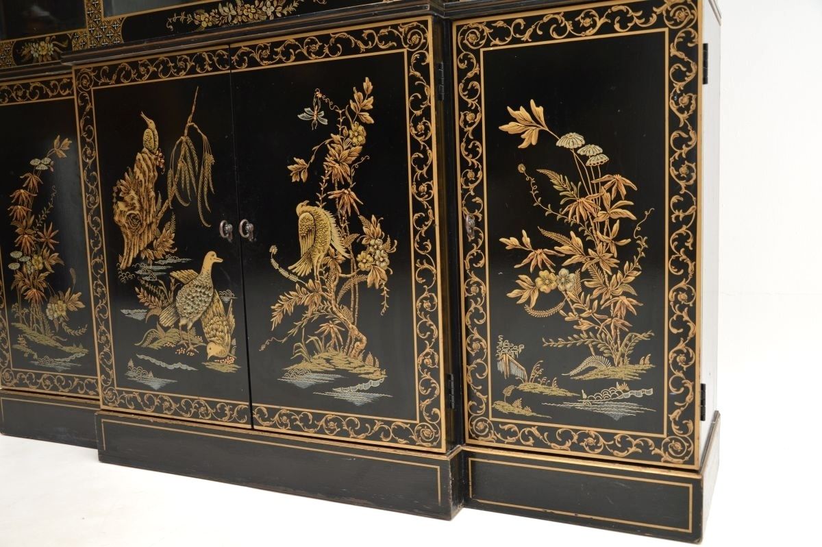 Antique Georgian Style Chinoiserie Breakfront Bookcase photo 2925.0