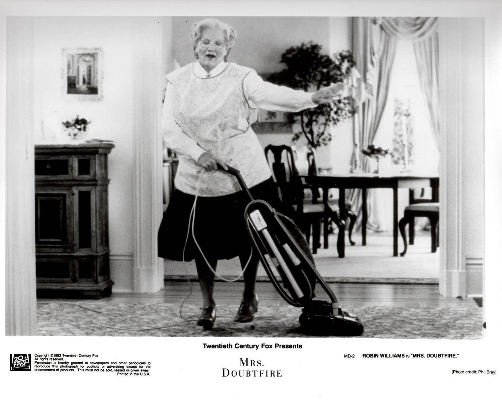 Photo de presse du film Mrs Doubtfire (1993), encadrée photo vinterior