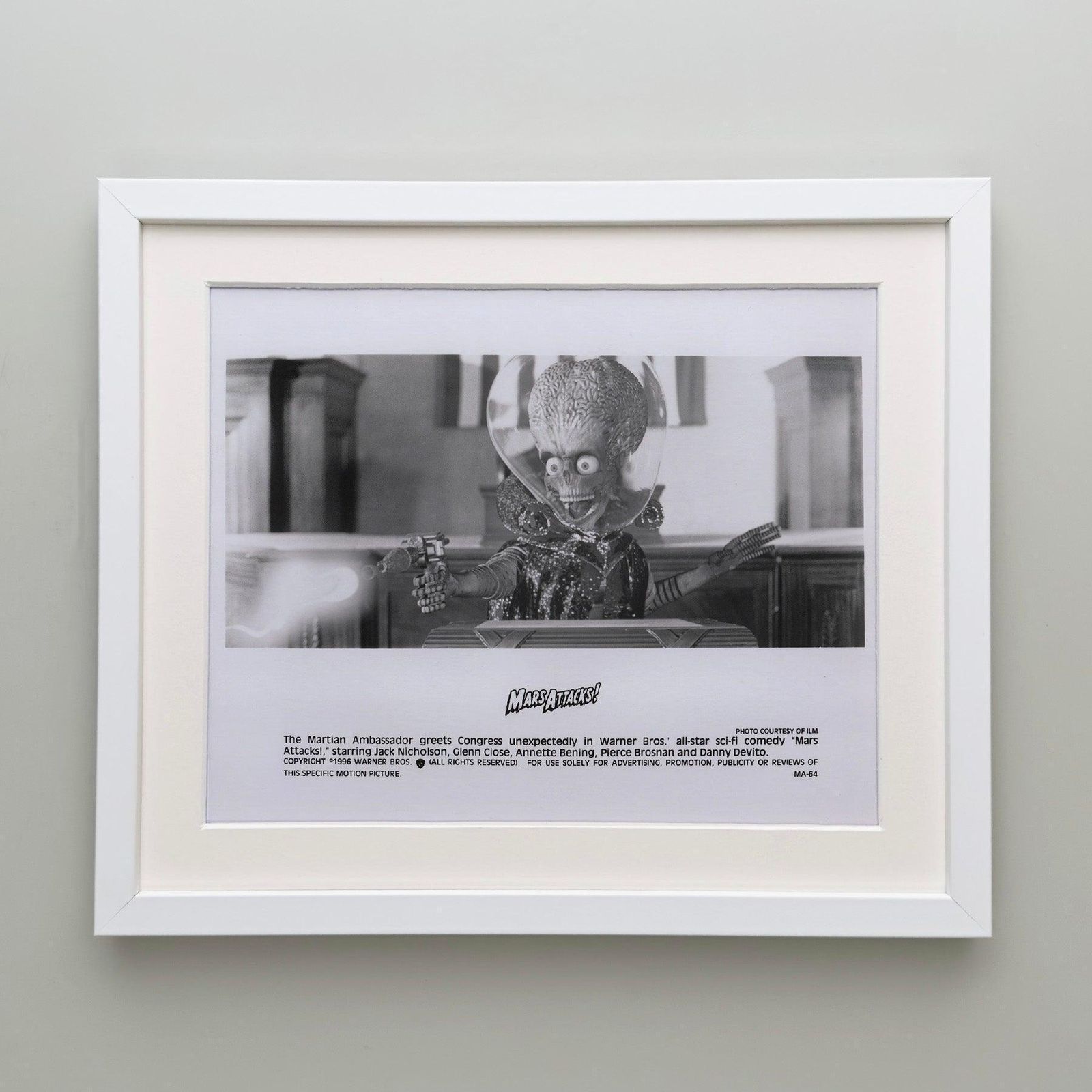Photo de presse originale encadrée, Mars Attacks, 1996 photo Art