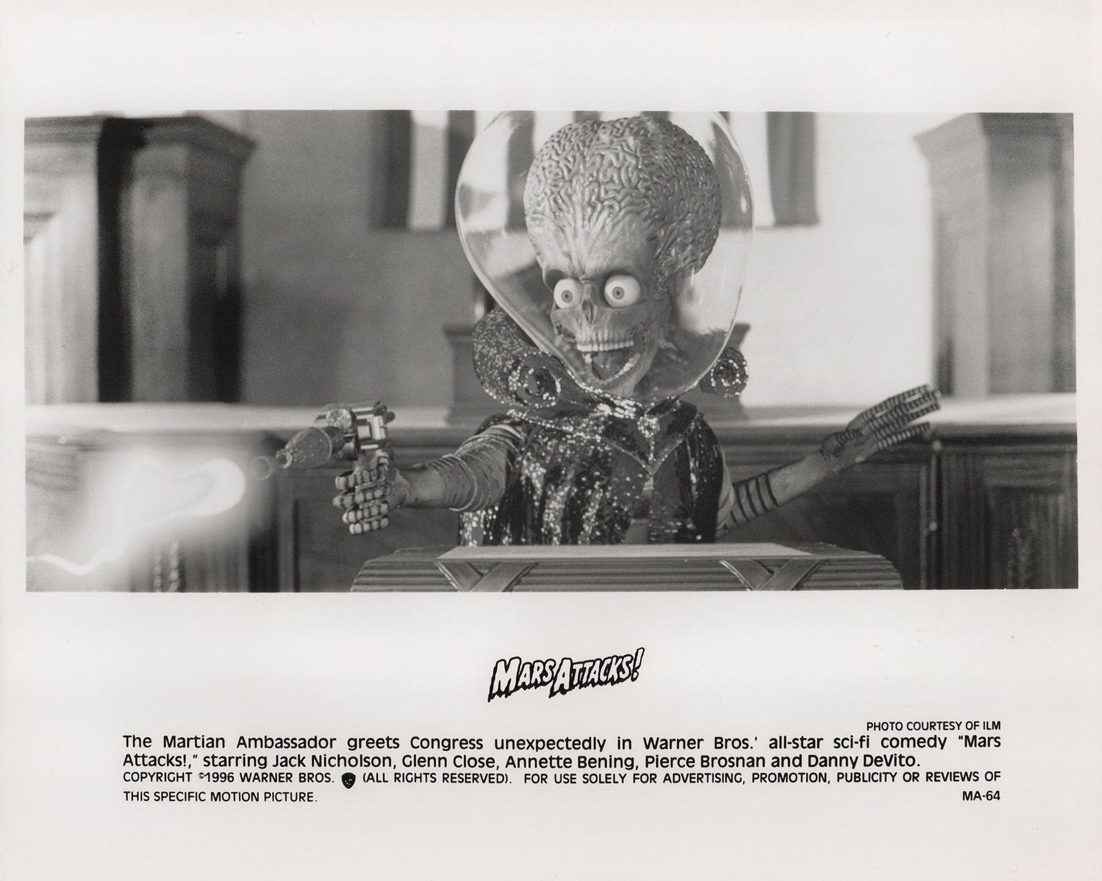 Photo de presse originale encadrée, Mars Attacks, 1996 photo vinterior