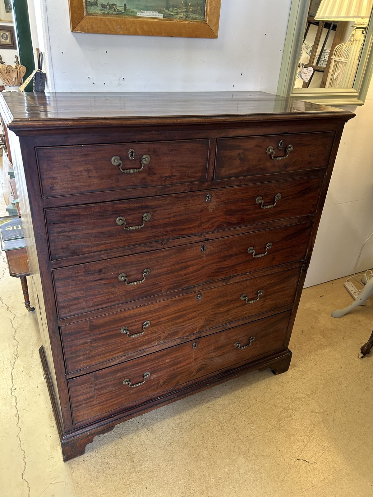Early Victorian Two Piece Mahogany Chest Of Drawers photo furniture