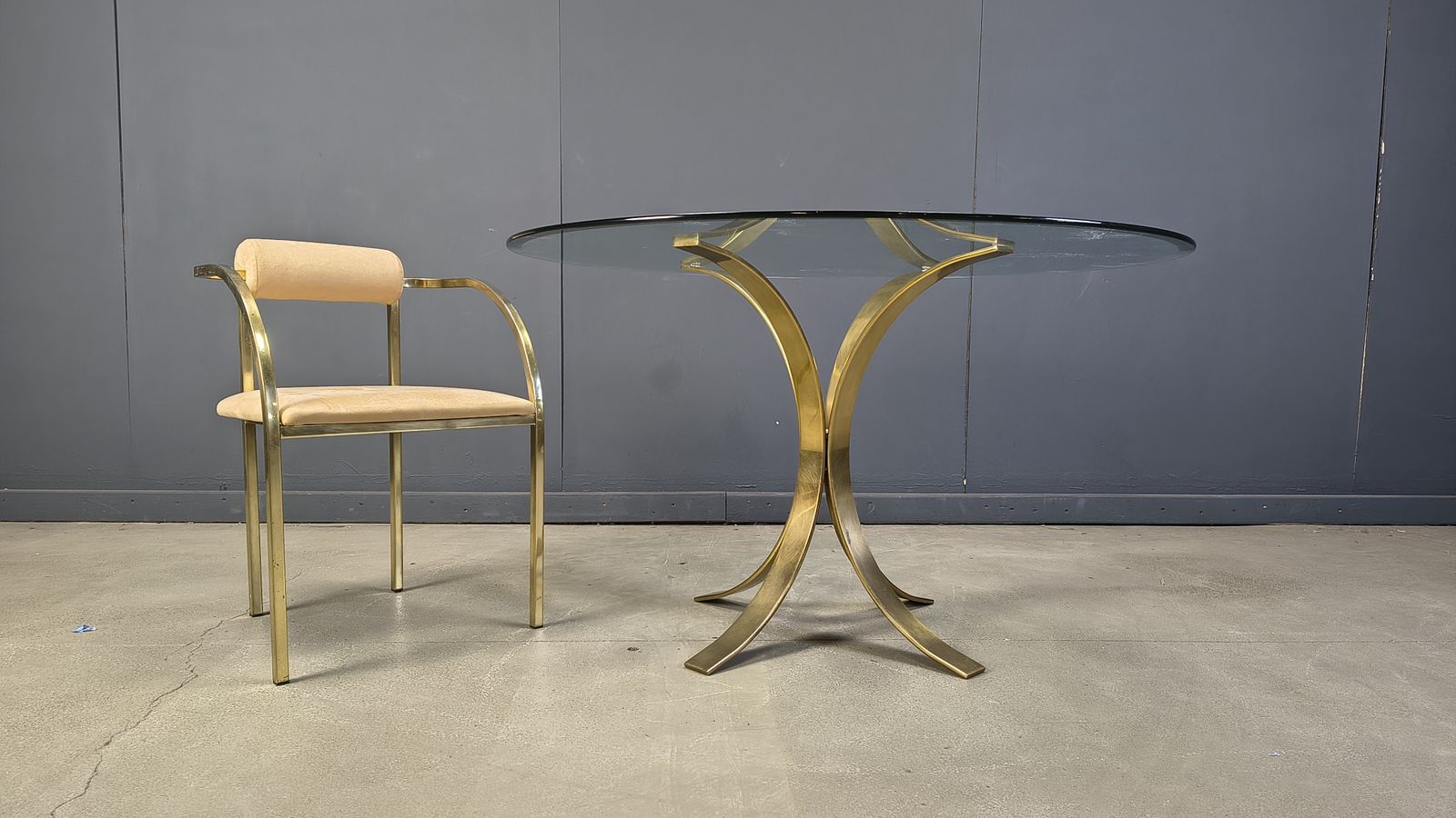 Vintage Brass Dining Set By Belgochrom, 1970s photo buy