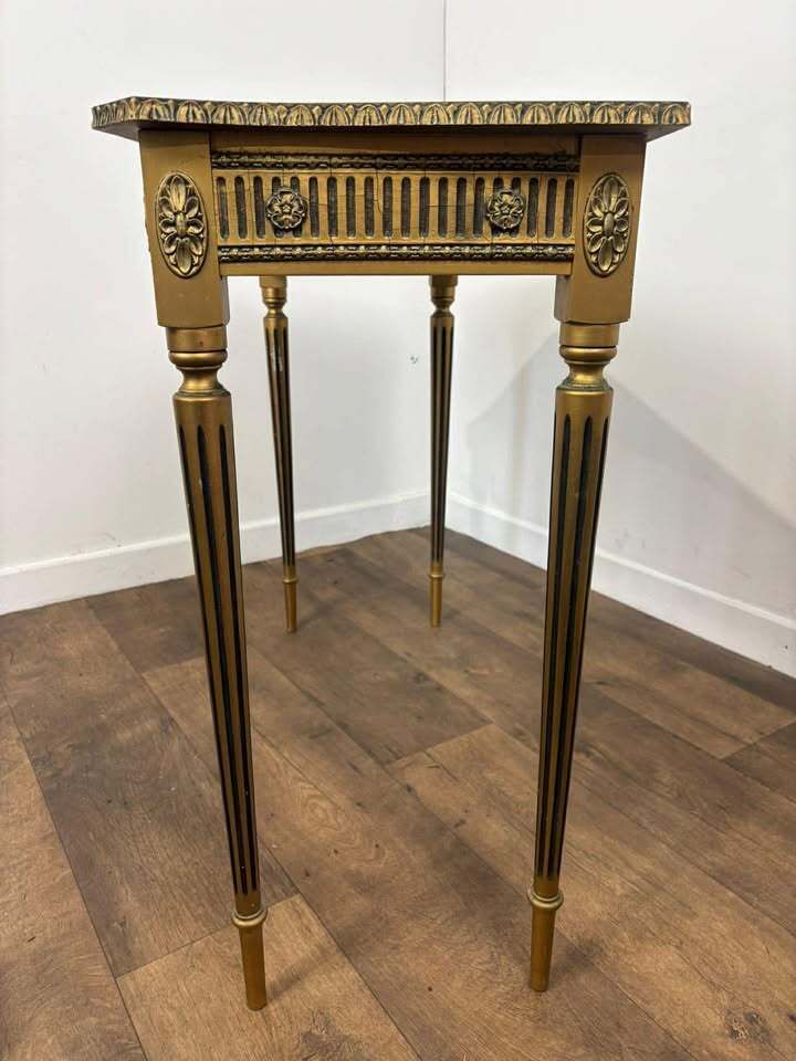 Vintage French Style Faux Marble Hall Table photo for sale