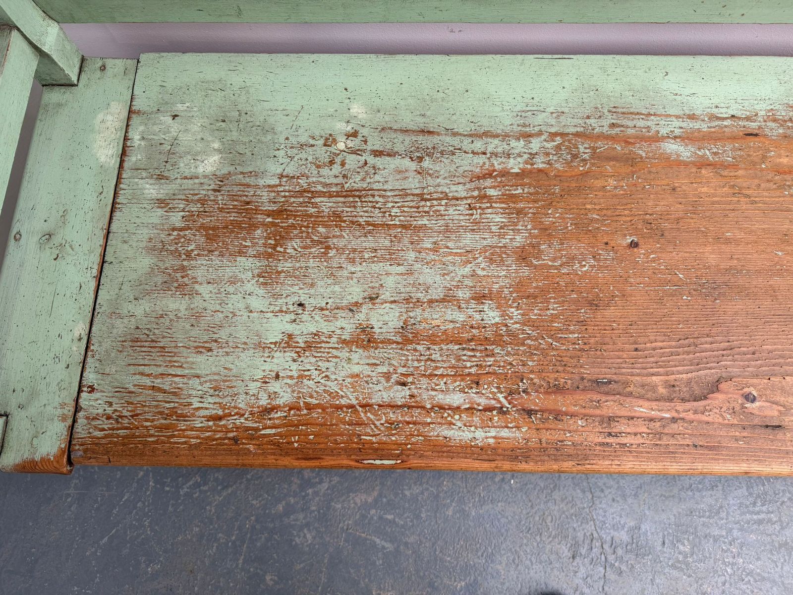 Furniture The Best Ever Painted Green Early Georgian Original Hungarian 3 Seater Bench photo
