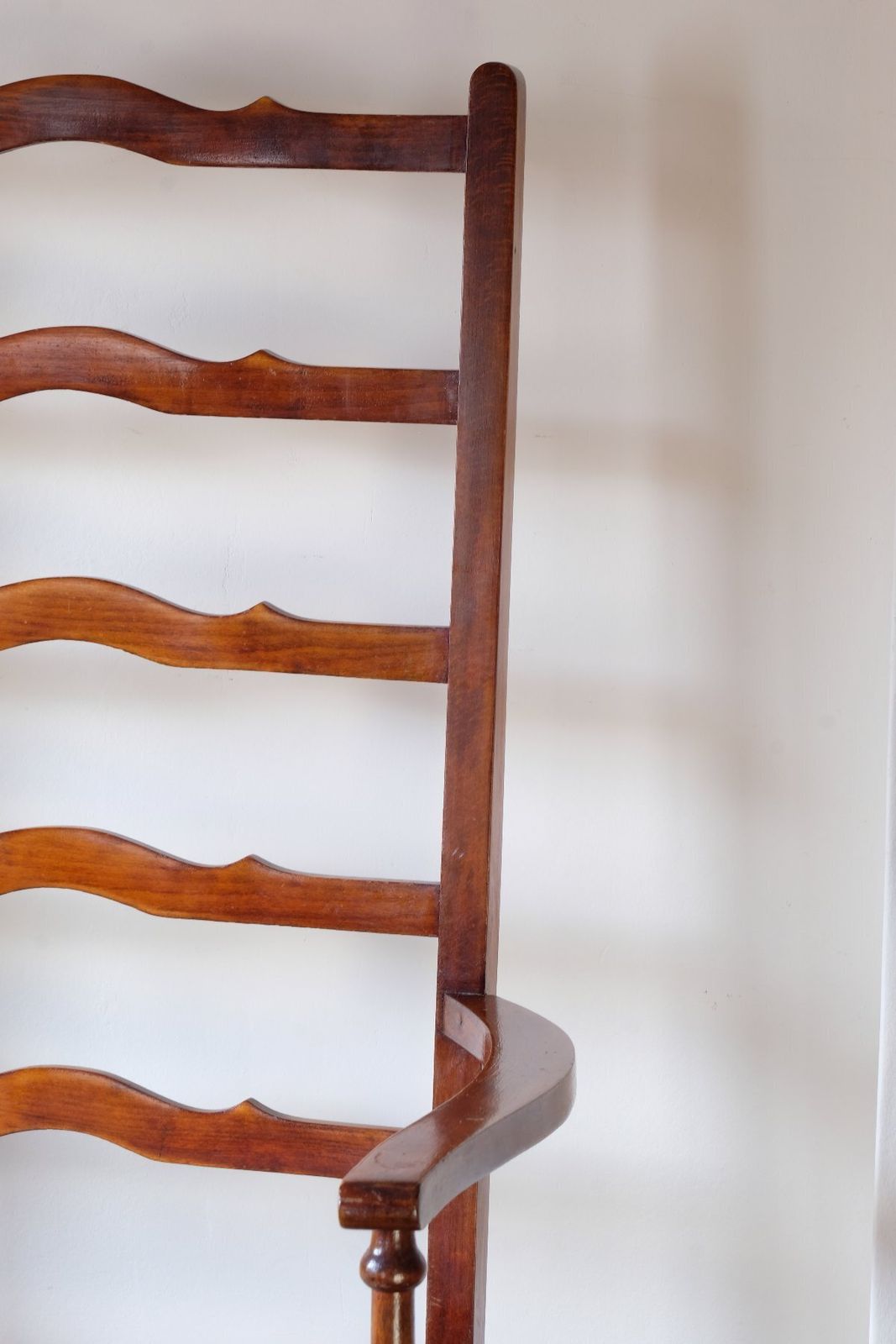 19th Century English Beech Ladder Back Bench With Horsehair Seat photo vinterior