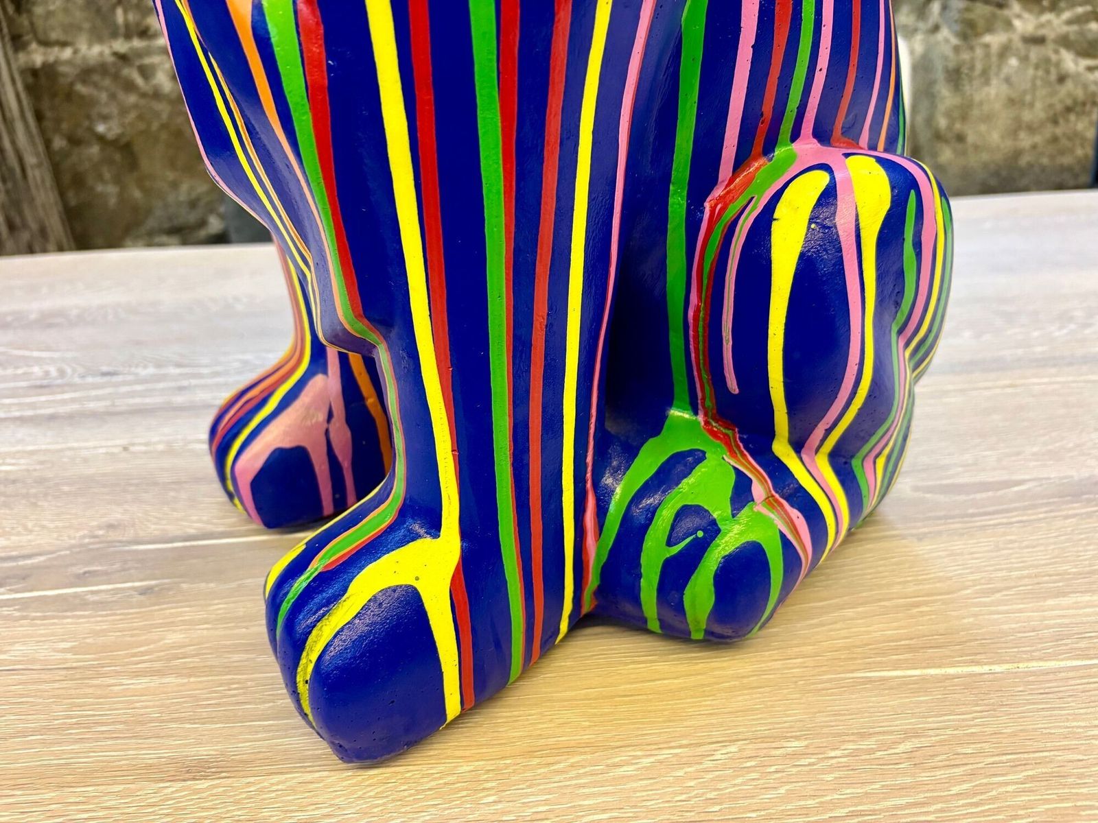 21st Century Contemporary Bulldog Sculpture, Pop Art Style   Handpainted, 2026 photo vintage