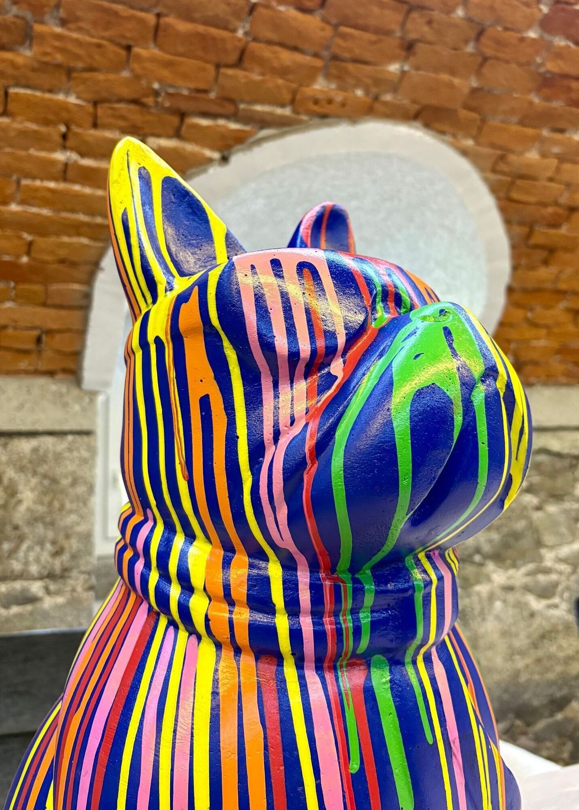 Art 21st Century Contemporary Bulldog Sculpture, Pop Art Style   Handpainted, 2026 photo
