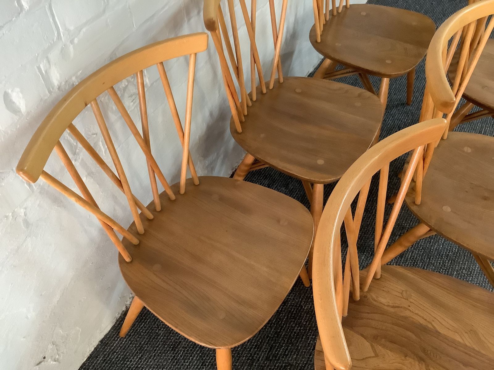Set Of Six Ercol Windsor Candlestick Dining Chairs. photo 950.0
