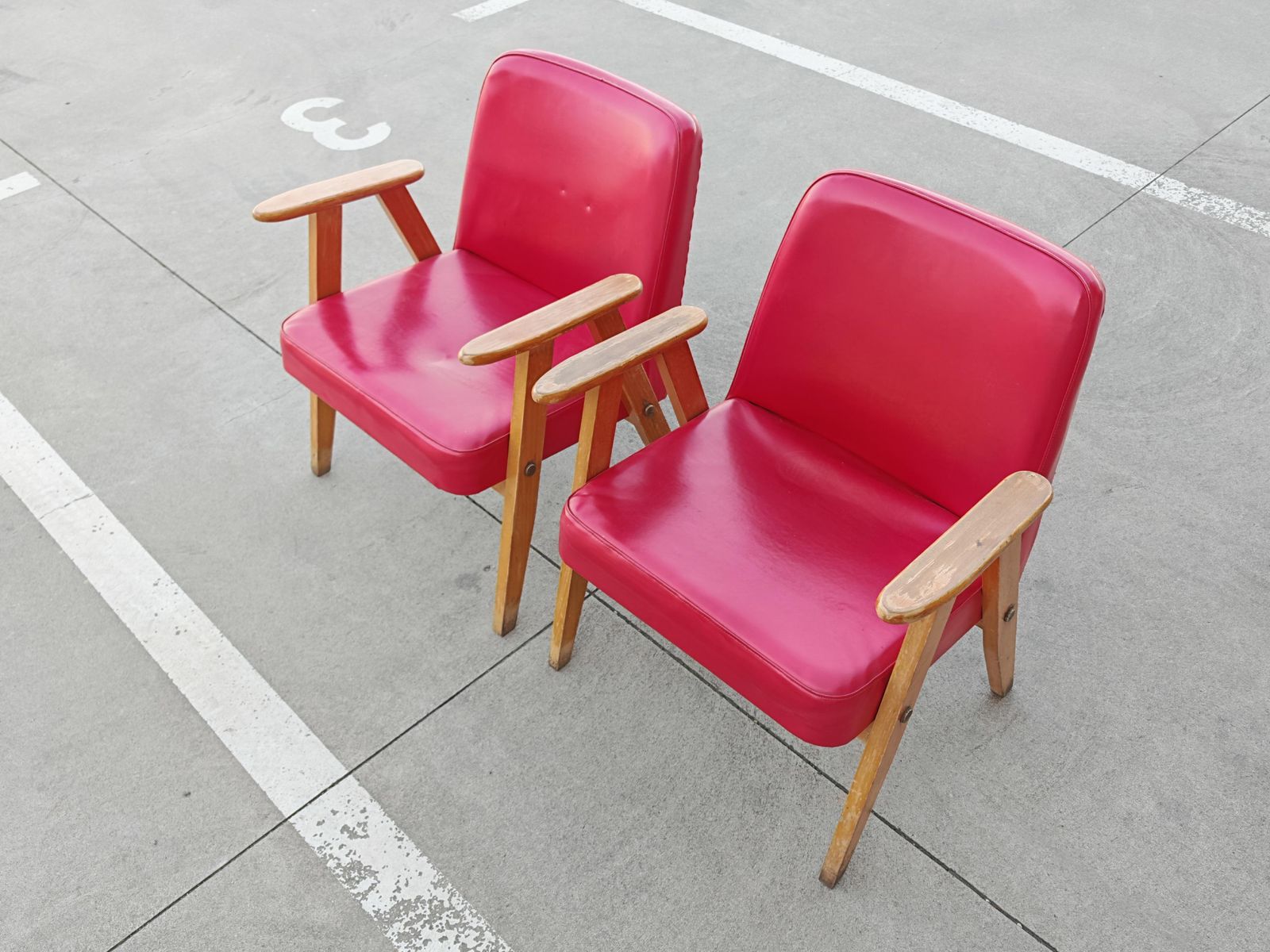 Pair Of Mid Century Armchairs Model 366, Designed By Józef Chierowski, 1960s photo buy