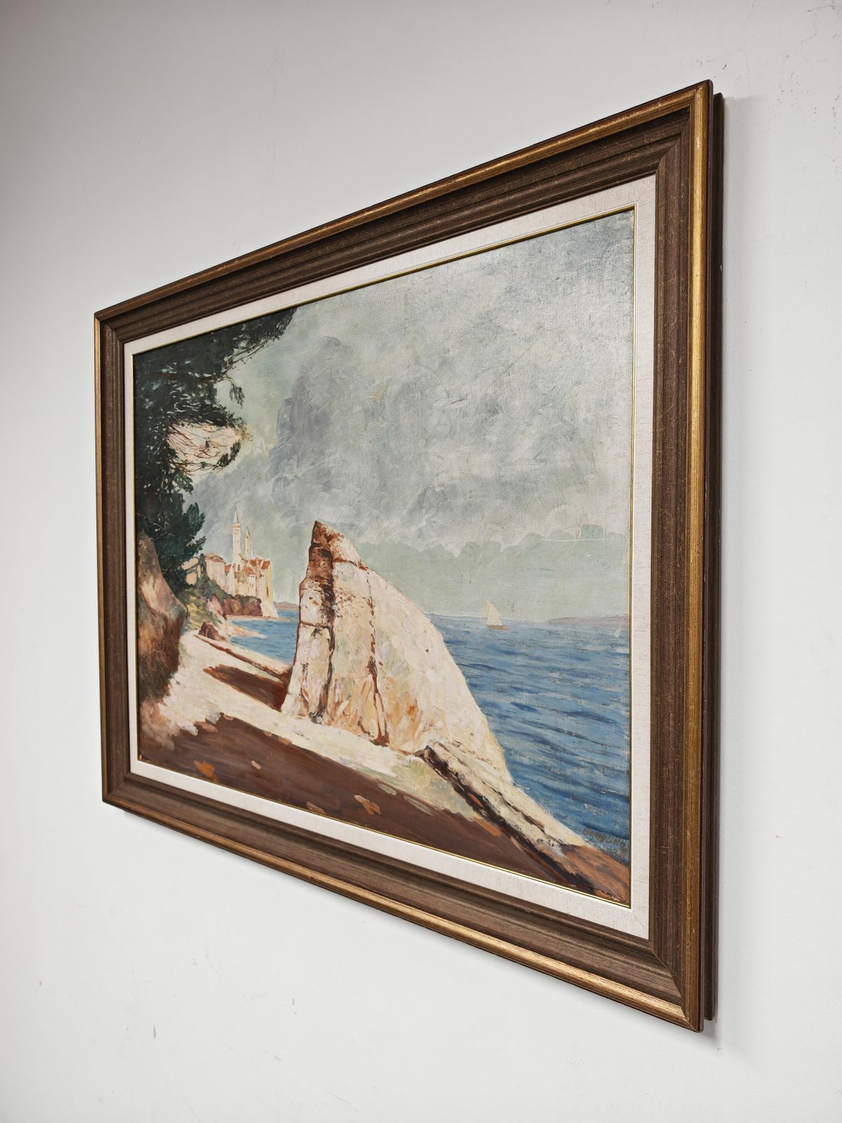 "Rab Island", Oil On Hardboard By Bogoslav Vojinović Pelikan, Yugoslavia 1926 photo 6000.0