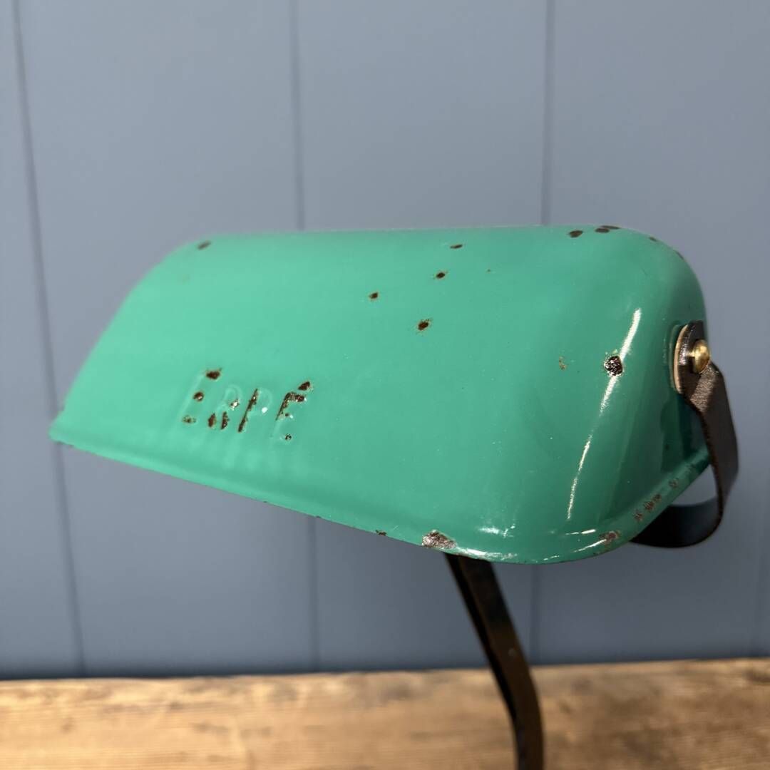 photo buy Erpé Bankierslamp Met Turquoise Emaille Kap