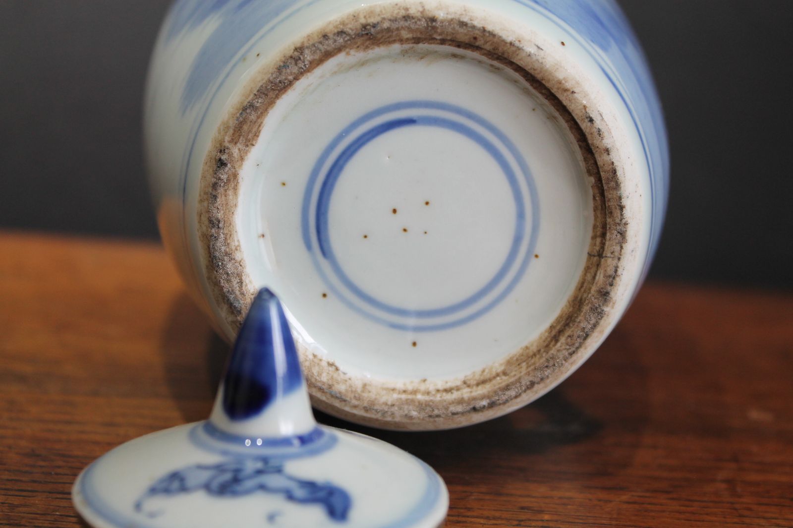 Antique Chinese Qing Dynasty Blue And White Lidded Jar photo Home Decor