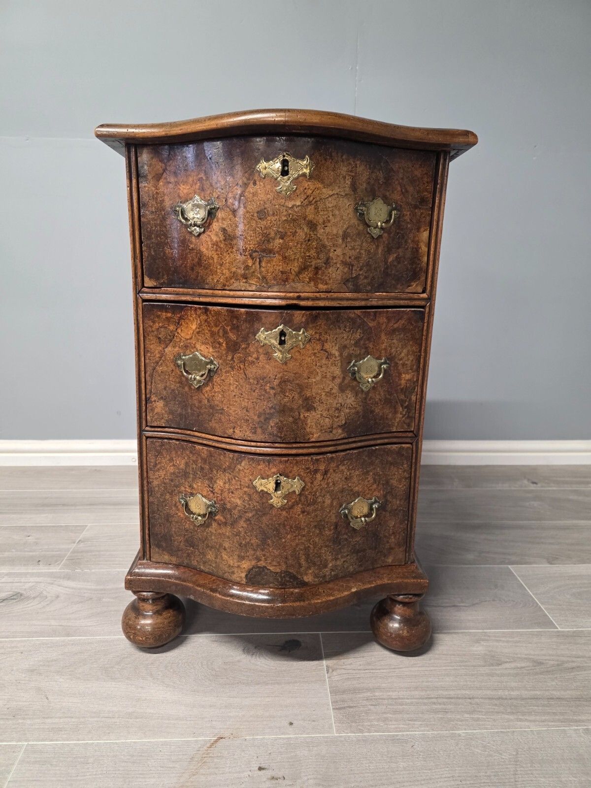 Antique Burr Walnut 18th Century Chest Of Drawers photo for sale