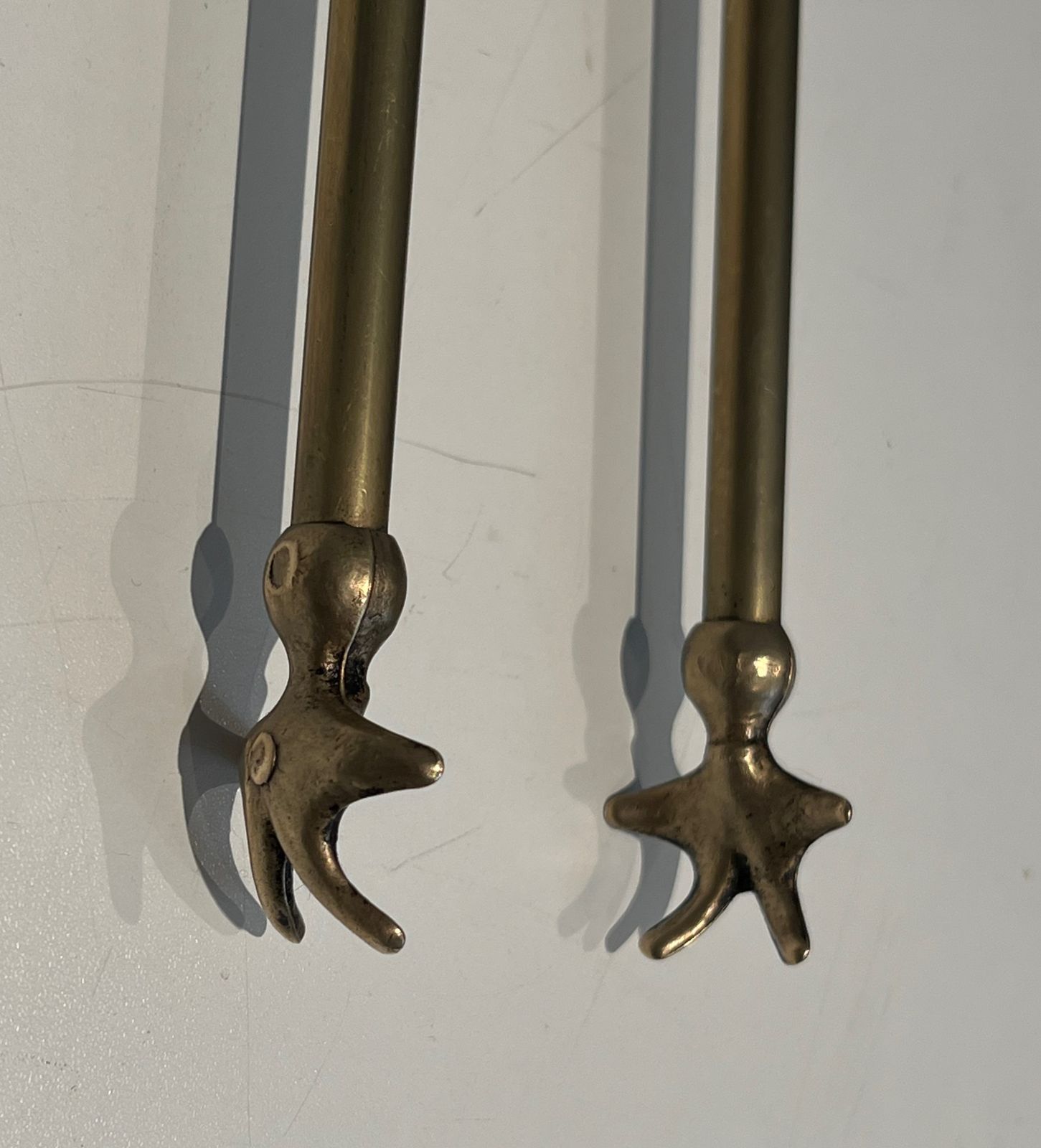 photo furniture Brass Fire Set With Duck Heads In The Style Of Maison Jansen
