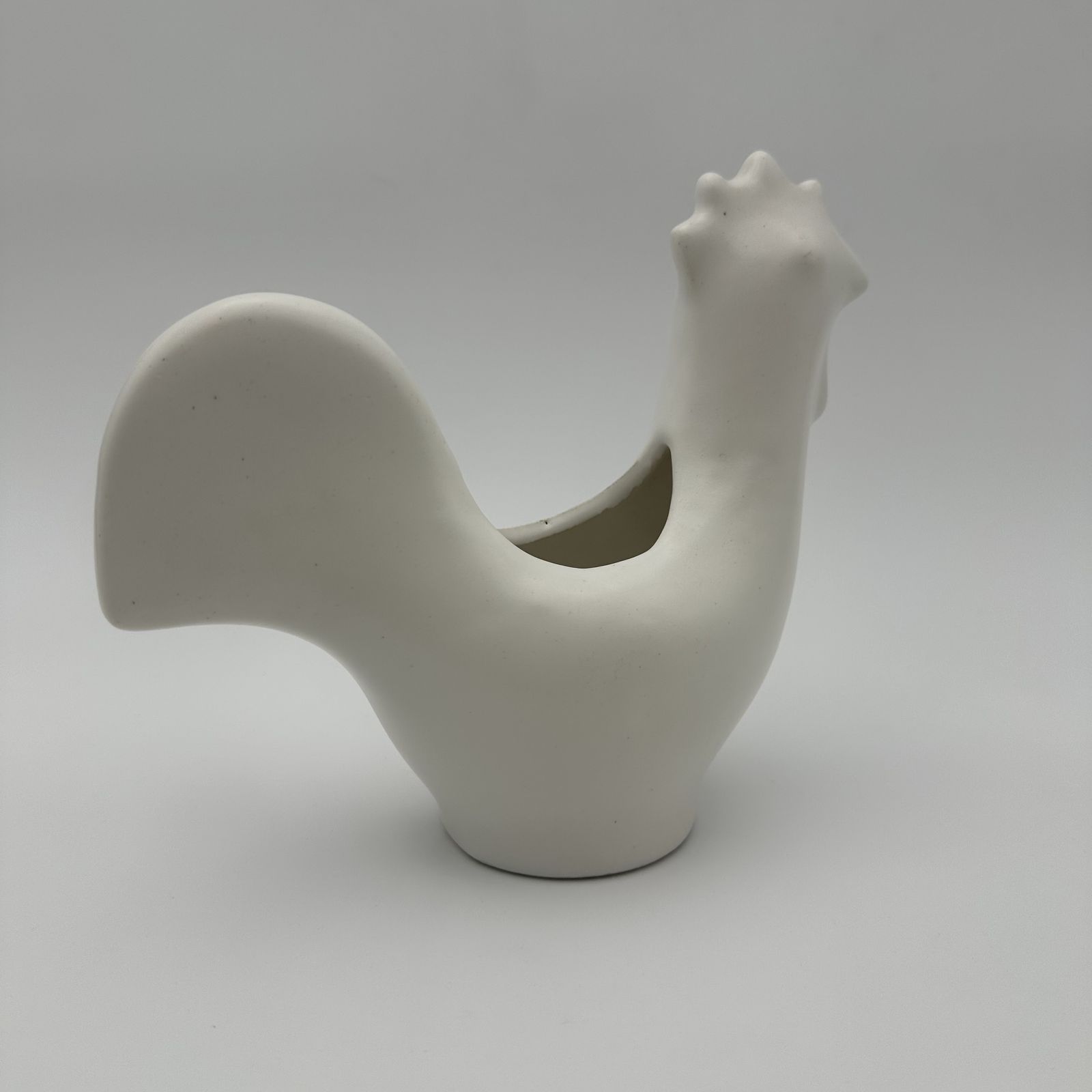 White Ceramic Rooster. French Work In The Style Of Jouve. Circa 1950 photo for sale