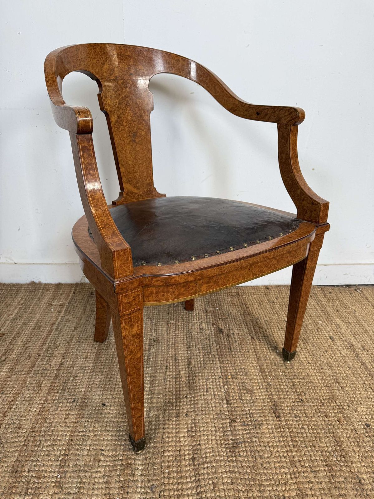 Late 19th Century Burr Elm Desk Chair