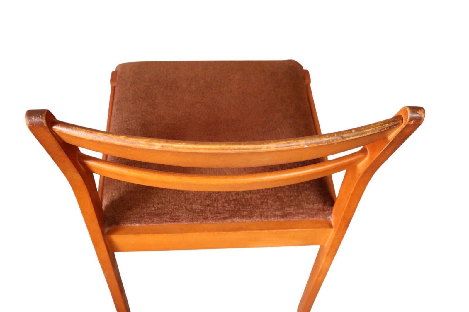 photo vintage Set Of 4 Mid Century Teak Dining Chairs   Ladder Back Danish Style Retro
