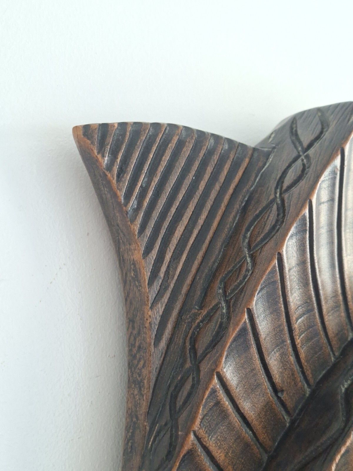 Large African Wall Mask 2.5 Ft Carved Wood Vintage Ethnographic Tribal Decor photo vintage