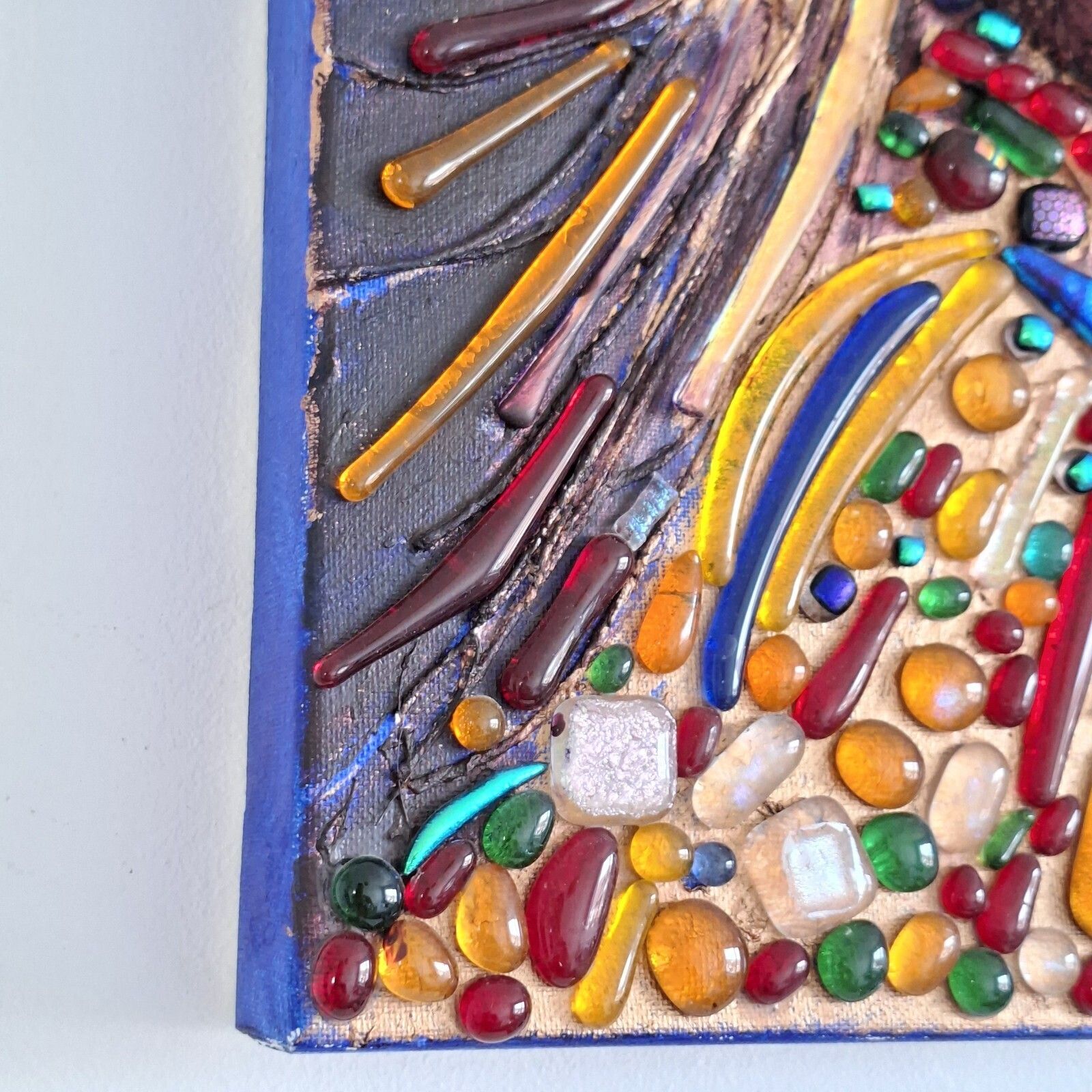 Angela Brady Mixed Media Portrait Artwork Fused Glass Canvas Contemporary Irish photo vintage