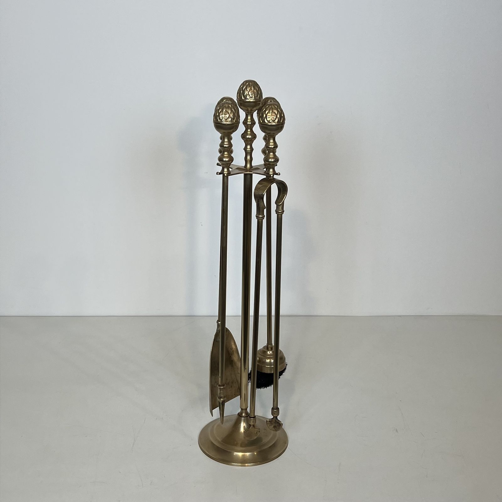 Brass Fire Kit With Pine Cones photo furniture