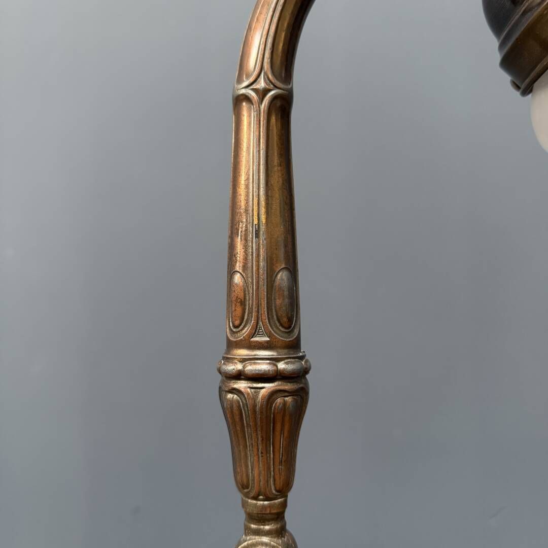 photo for sale Antique Art Nouveau Table Lamp With Frosted Glass Shade