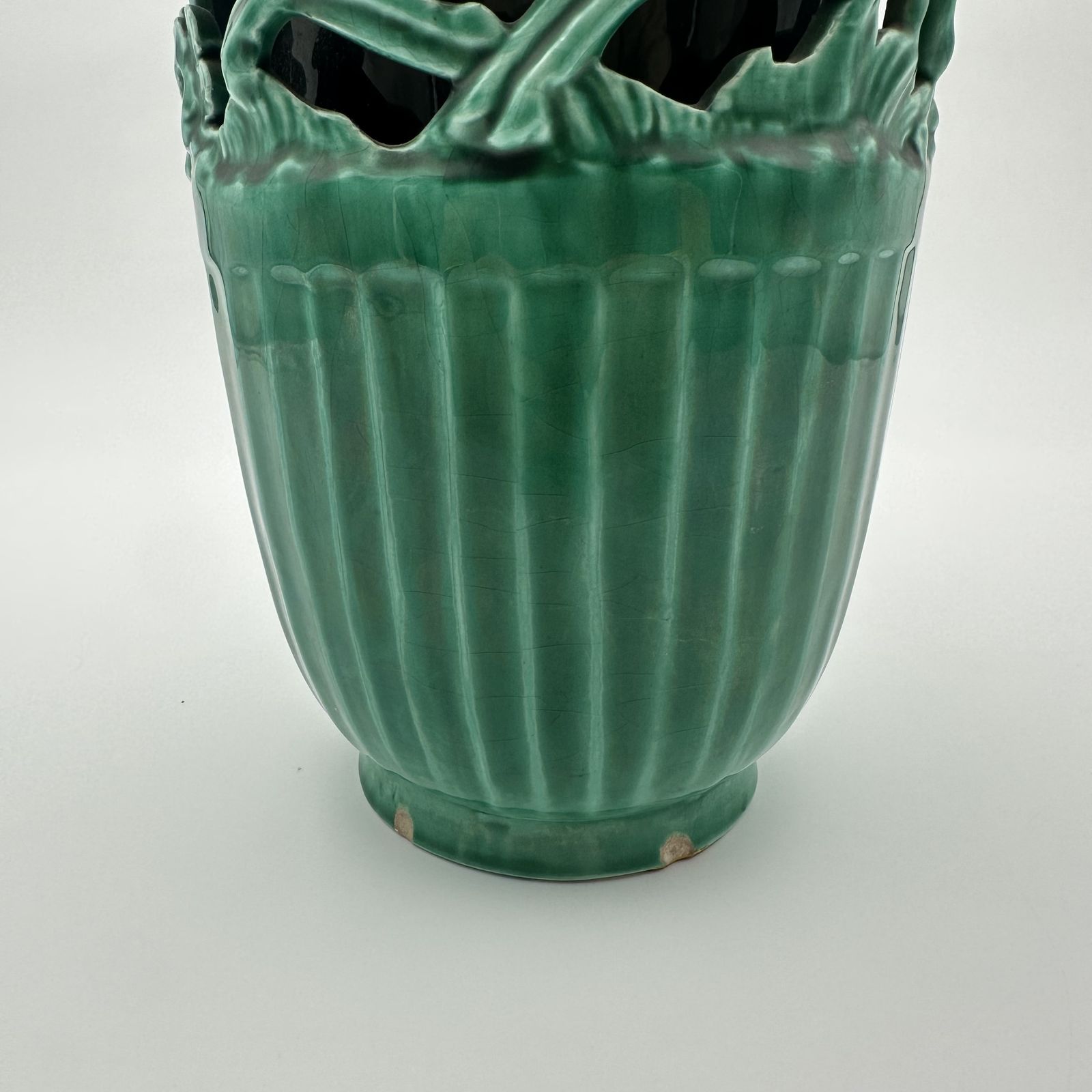 photo buy Green Ceramic Vase Decorated With Deer – Signed By Sainte Radegonde, Circa 1970