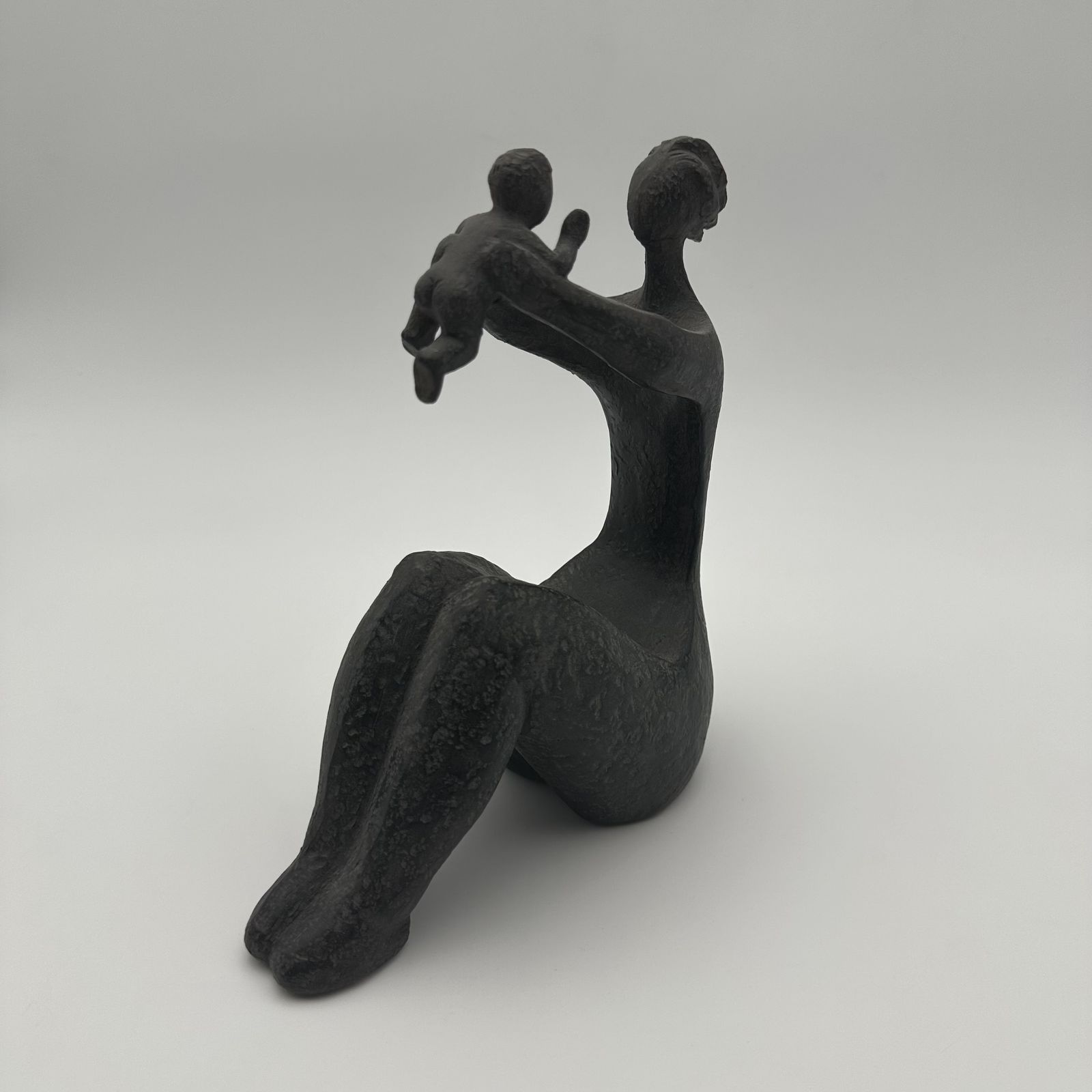 Modernist Ceramic Sculpture Depicting A Woman Carrying A Child – France, Circa 1970 photo Art