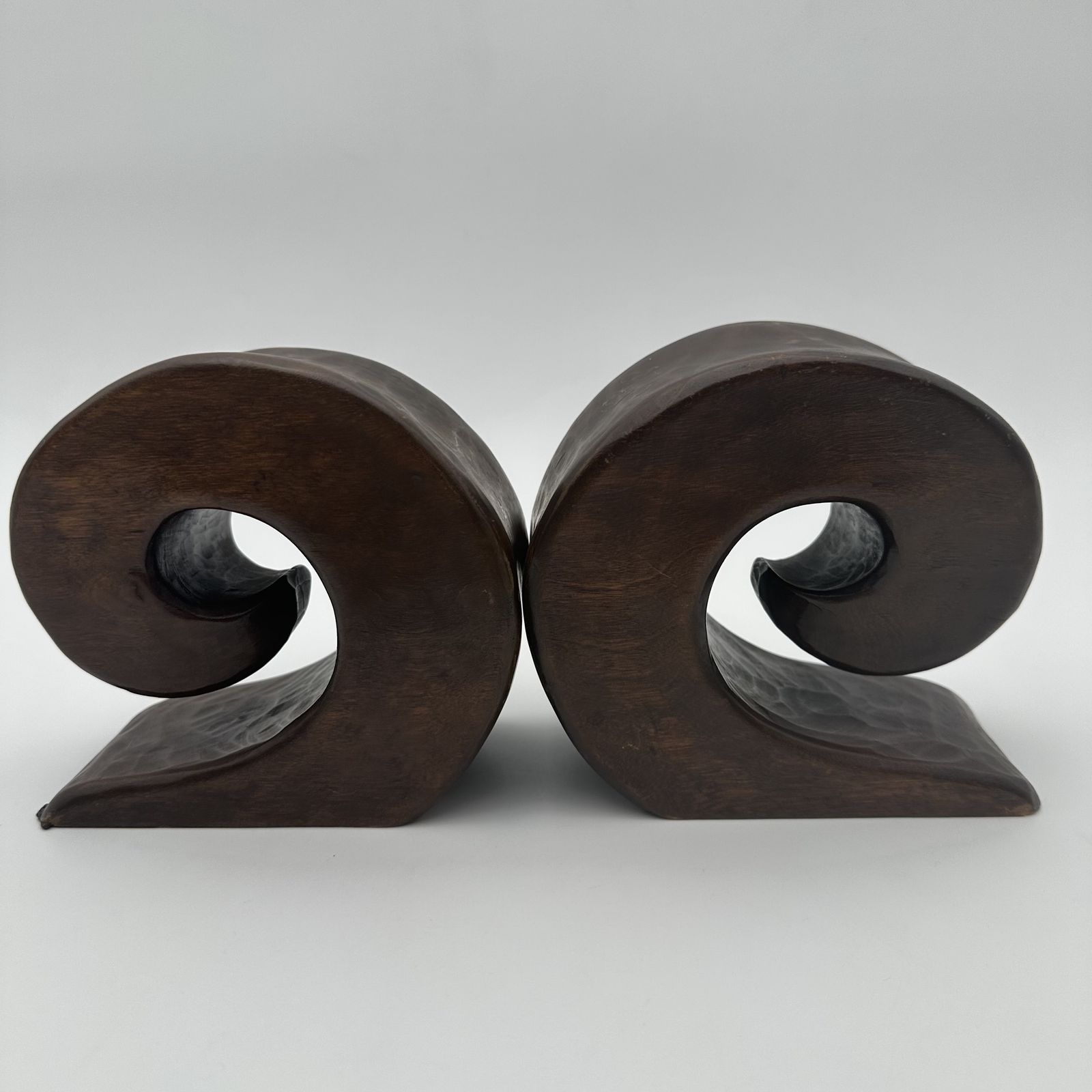 Pair Of Walnut Bookends – In The Style Of Alexandre Noll, France, Circa 1950 photo for sale