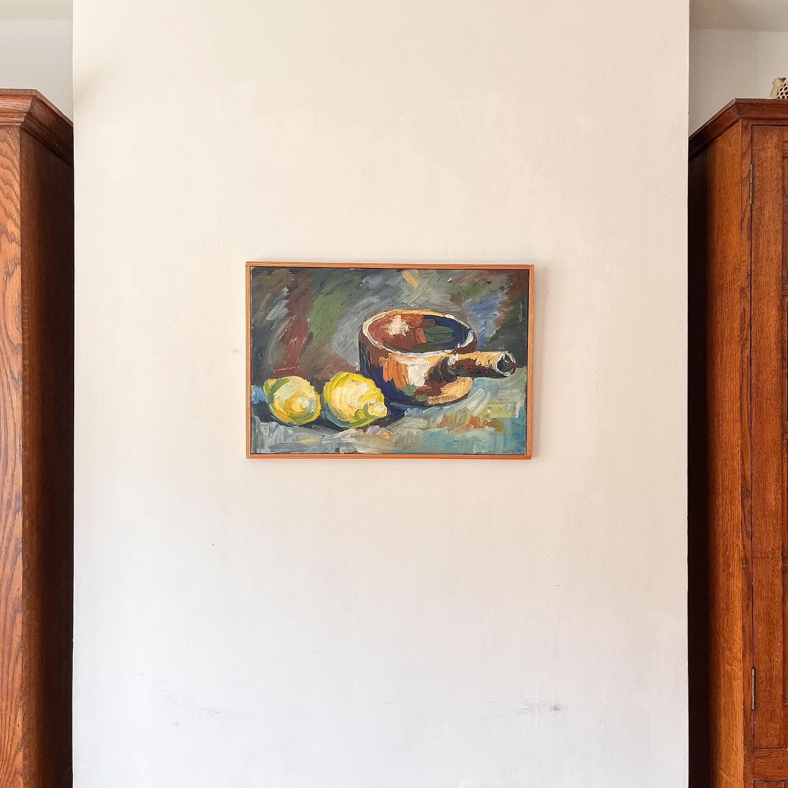 Swedish Oil On Canvas, Still Life With Lemons, Signed Margareta Kjellman photo for sale