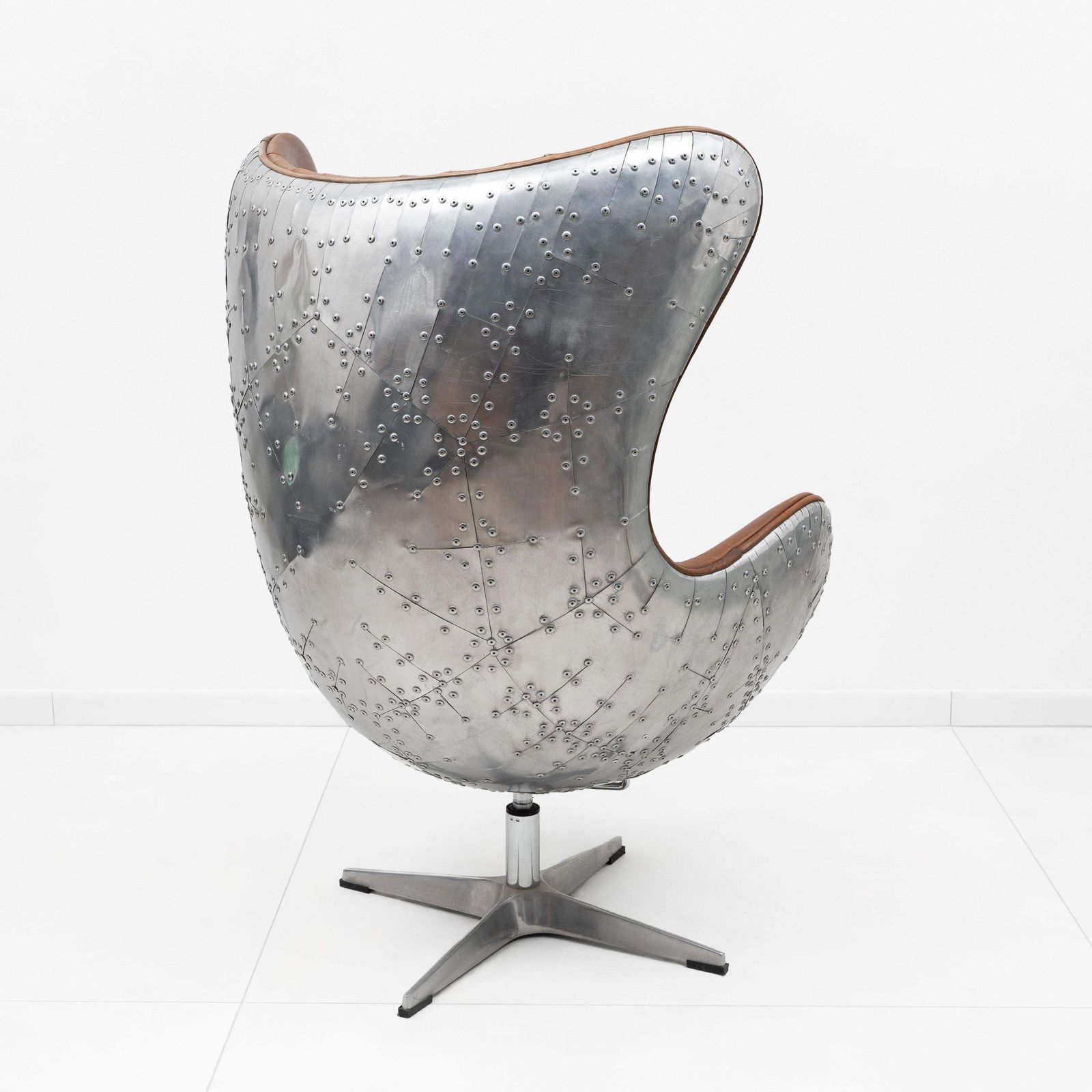 Mid Century Aviator Tomcat Egg Chair, Leather And Metal, 1970s photo 2664.0