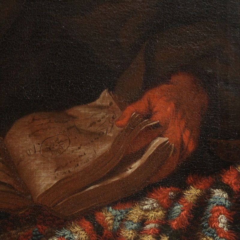 Art Great 17th Century Italian Painting, Philosopher In His Study photo