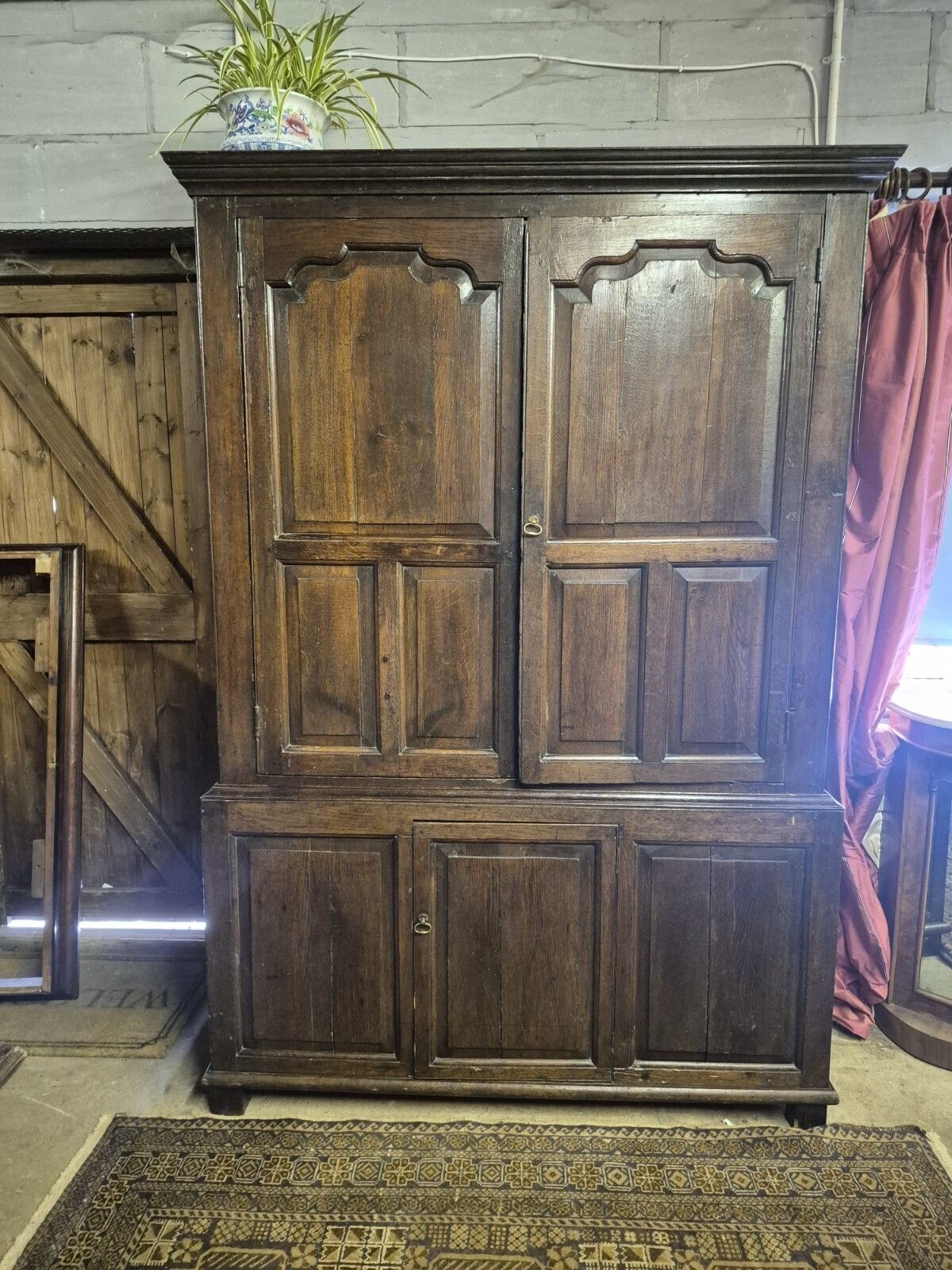 Lovely Character 18th Century Country Oak Livery Cupboard Wardrobe Larder Linen photo furniture