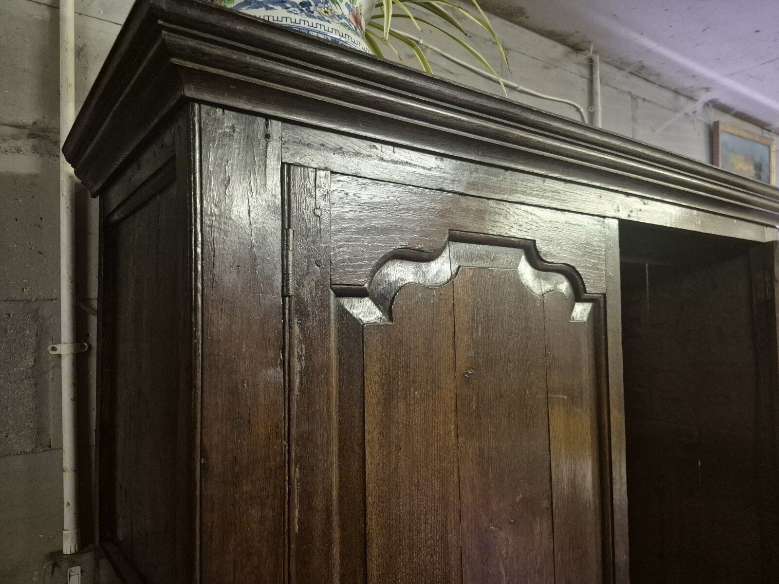 Lovely Character 18th Century Country Oak Livery Cupboard Wardrobe Larder Linen photo 699.0