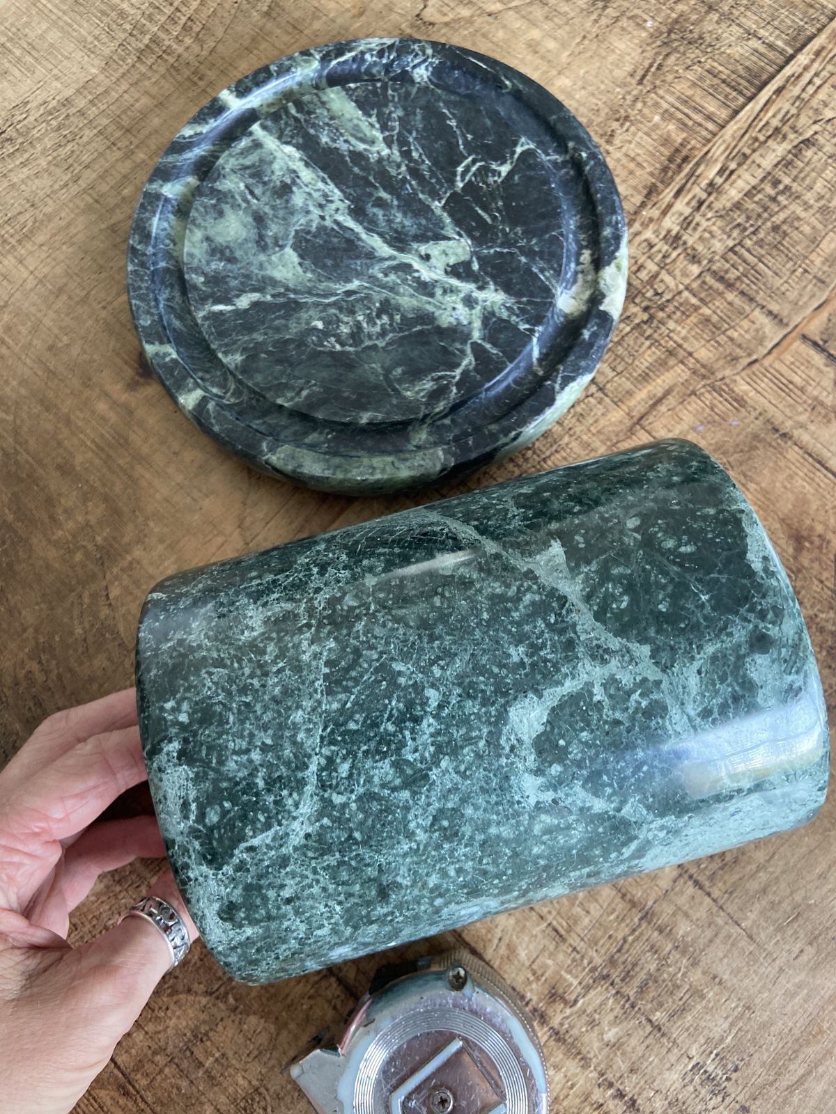 1980’s Two Piece Marble Wine Cooler photo vintage