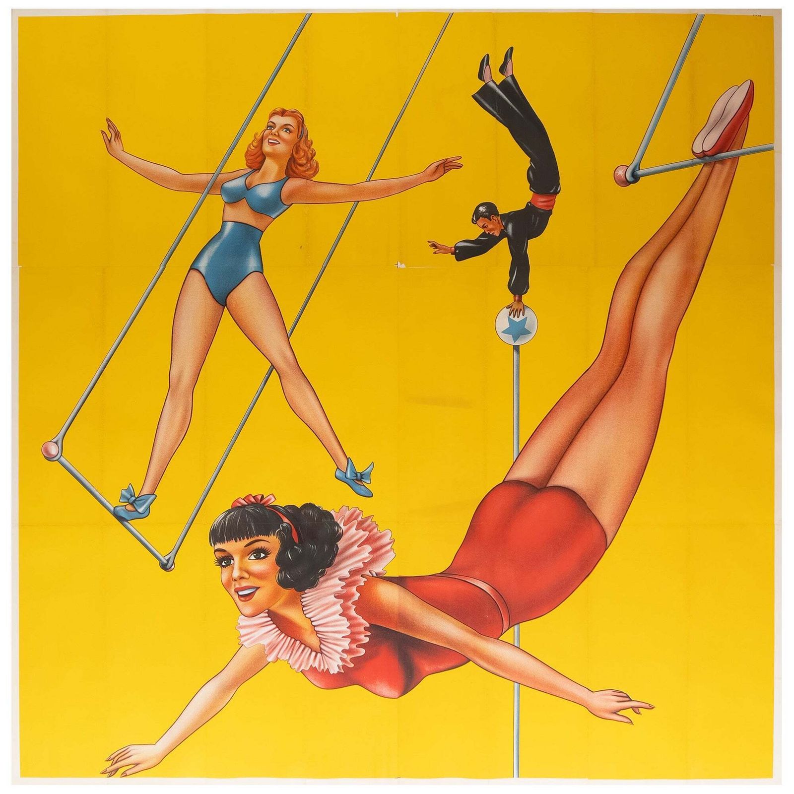 "Circus Trapez" Us Advertising Poster, 1960s, Giant 6 Sheet, Linen Backed