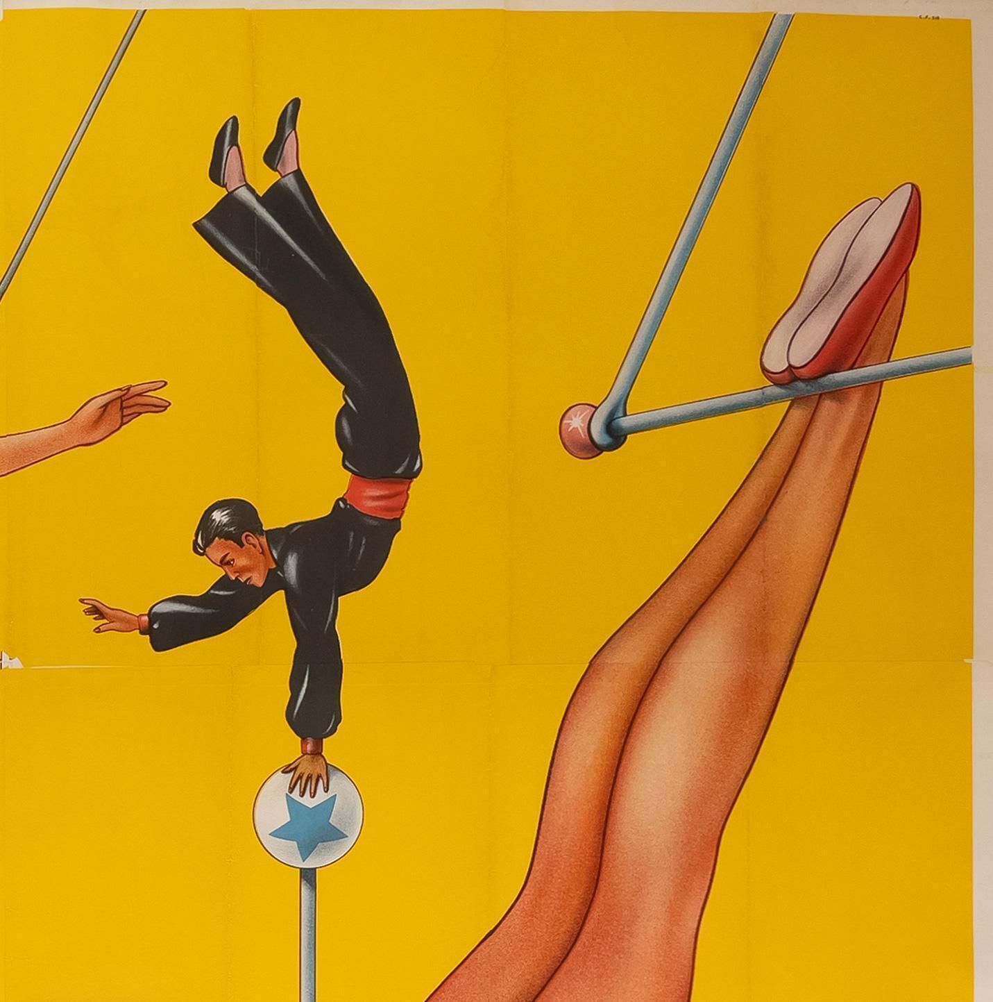 "Circus Trapez" Us Advertising Poster, 1960s, Giant 6 Sheet, Linen Backed photo for sale