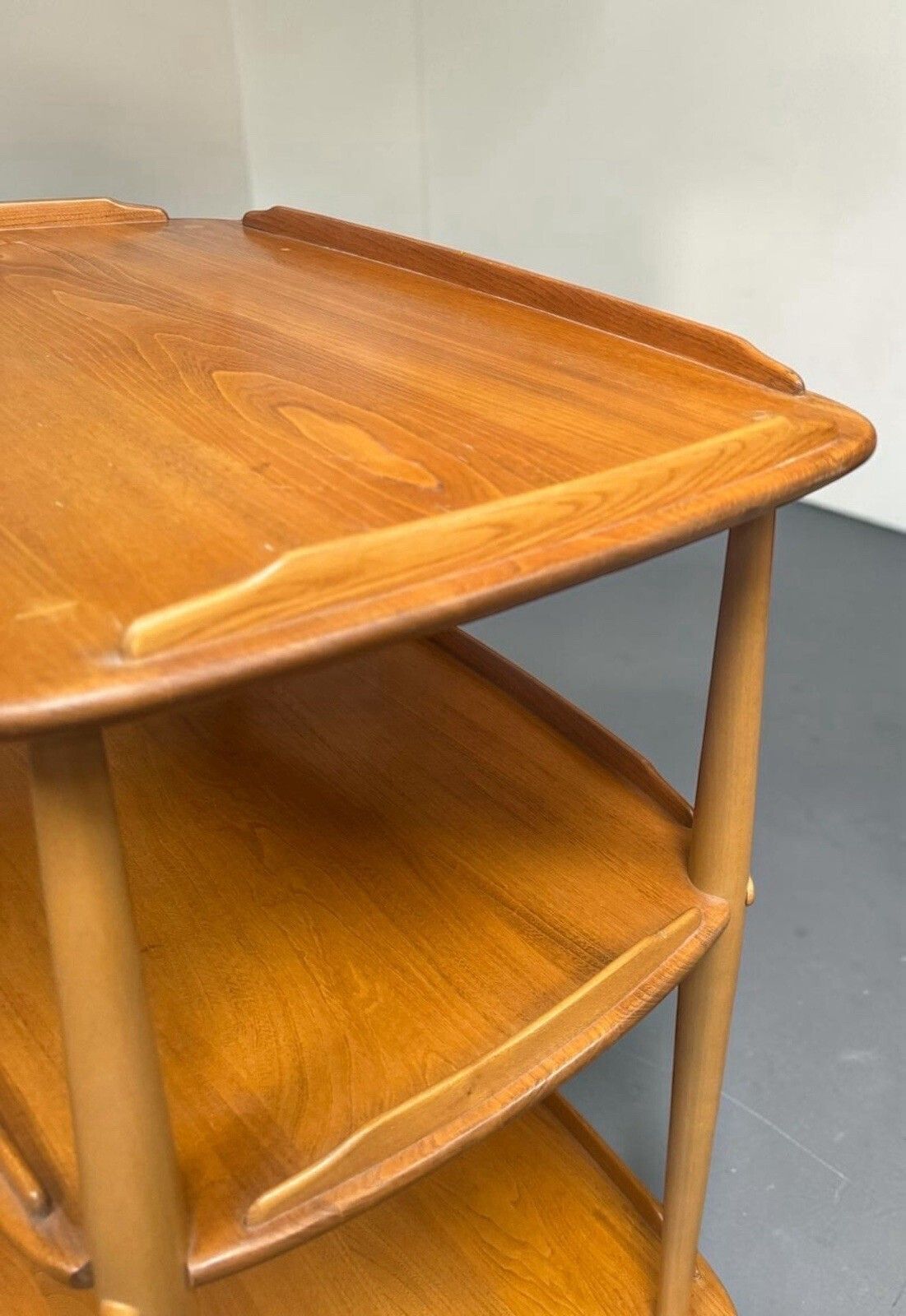 Ercol Blonde Windsor Trolley Coffee Table Three Tier Elm And Beech Retro C1960s photo 345.0