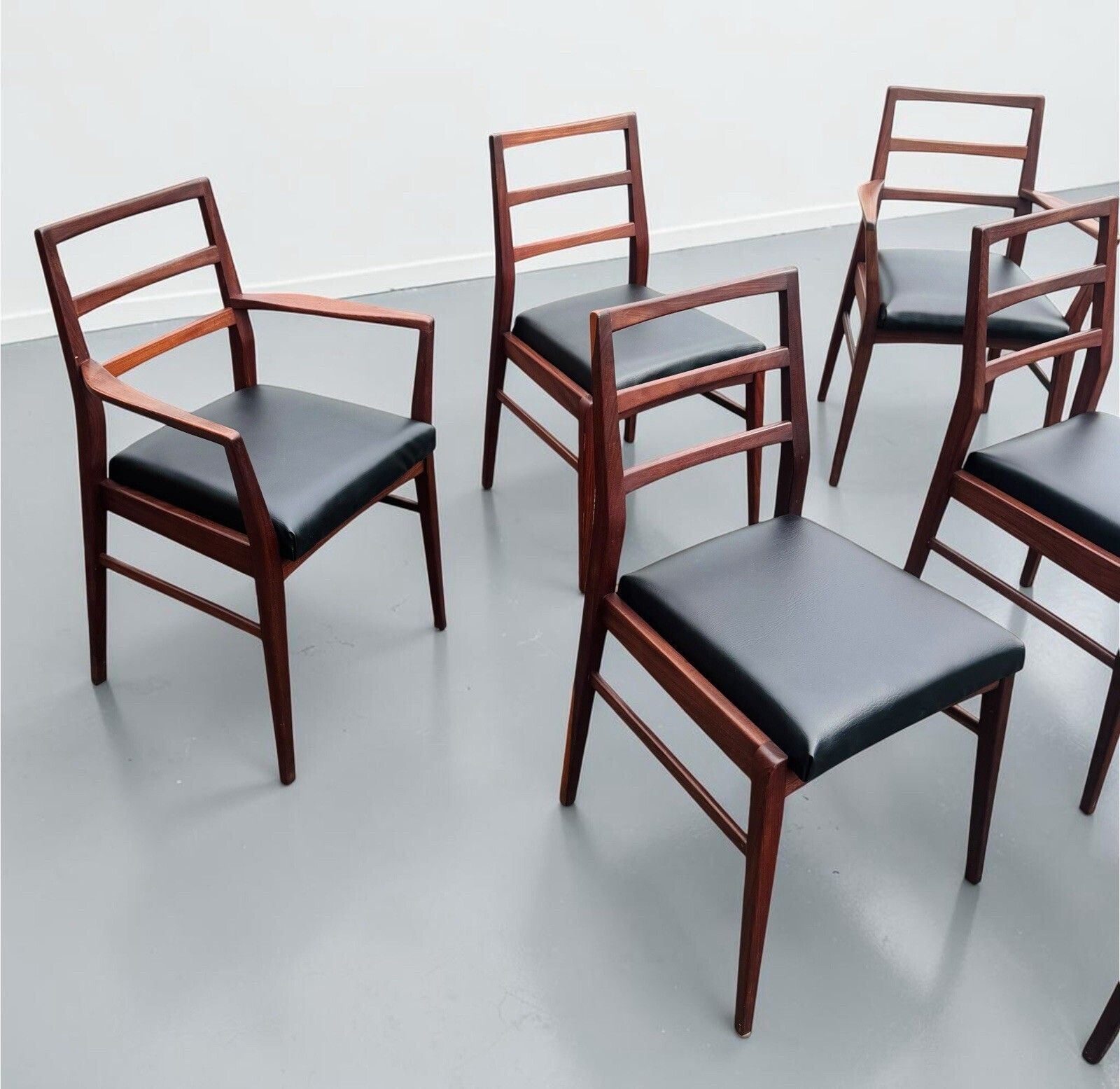 Set Of Six Richard Hornby For Heals Solid Afromosia Dining Chairs Retro C1960s photo furniture
