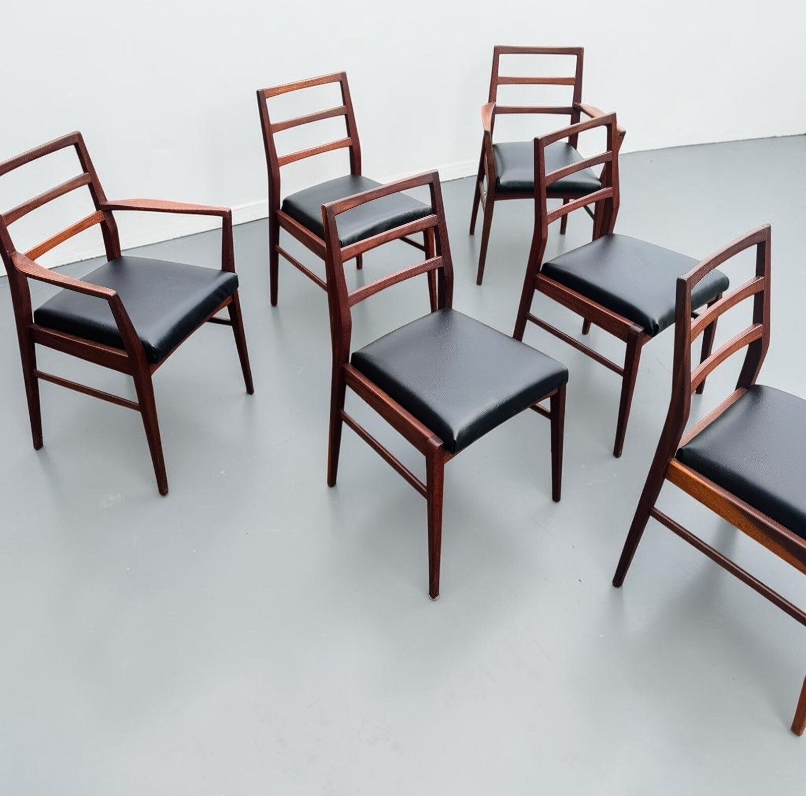 Set Of Six Richard Hornby For Heals Solid Afromosia Dining Chairs Retro C1960s photo for sale